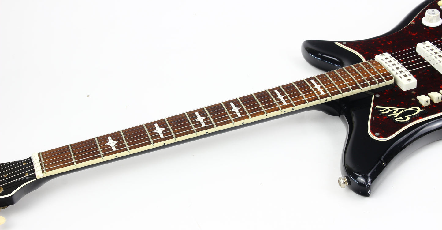 1962 EKO 700 3V Vintage Made in Italy Guitar RARE BLACK Tortoise Guard