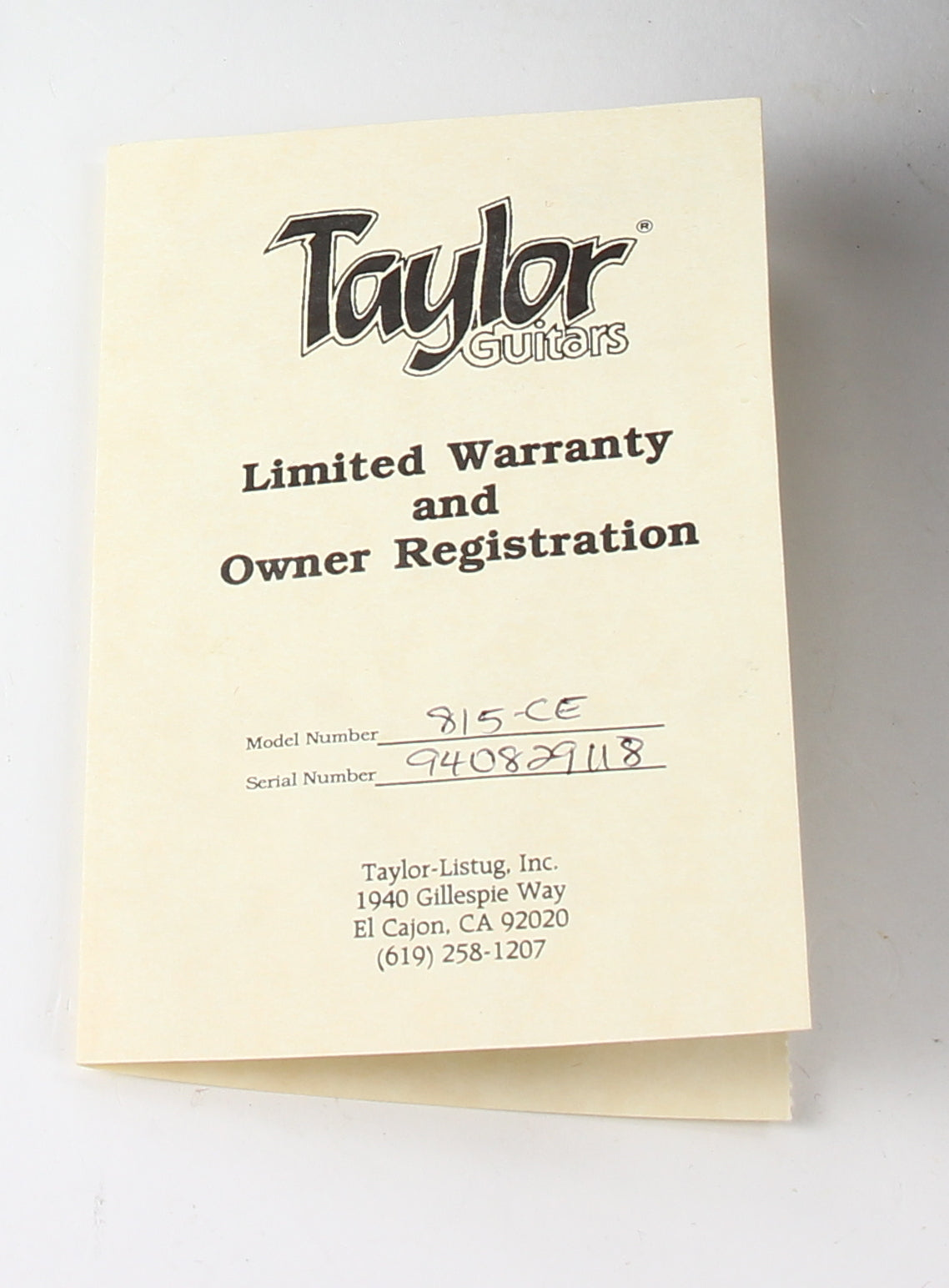 UNPLAYED! 1994 Taylor 815C Jumbo Acoustic Guitar - Florentine Cutaway, 800 series 810 812 814ce 815ce