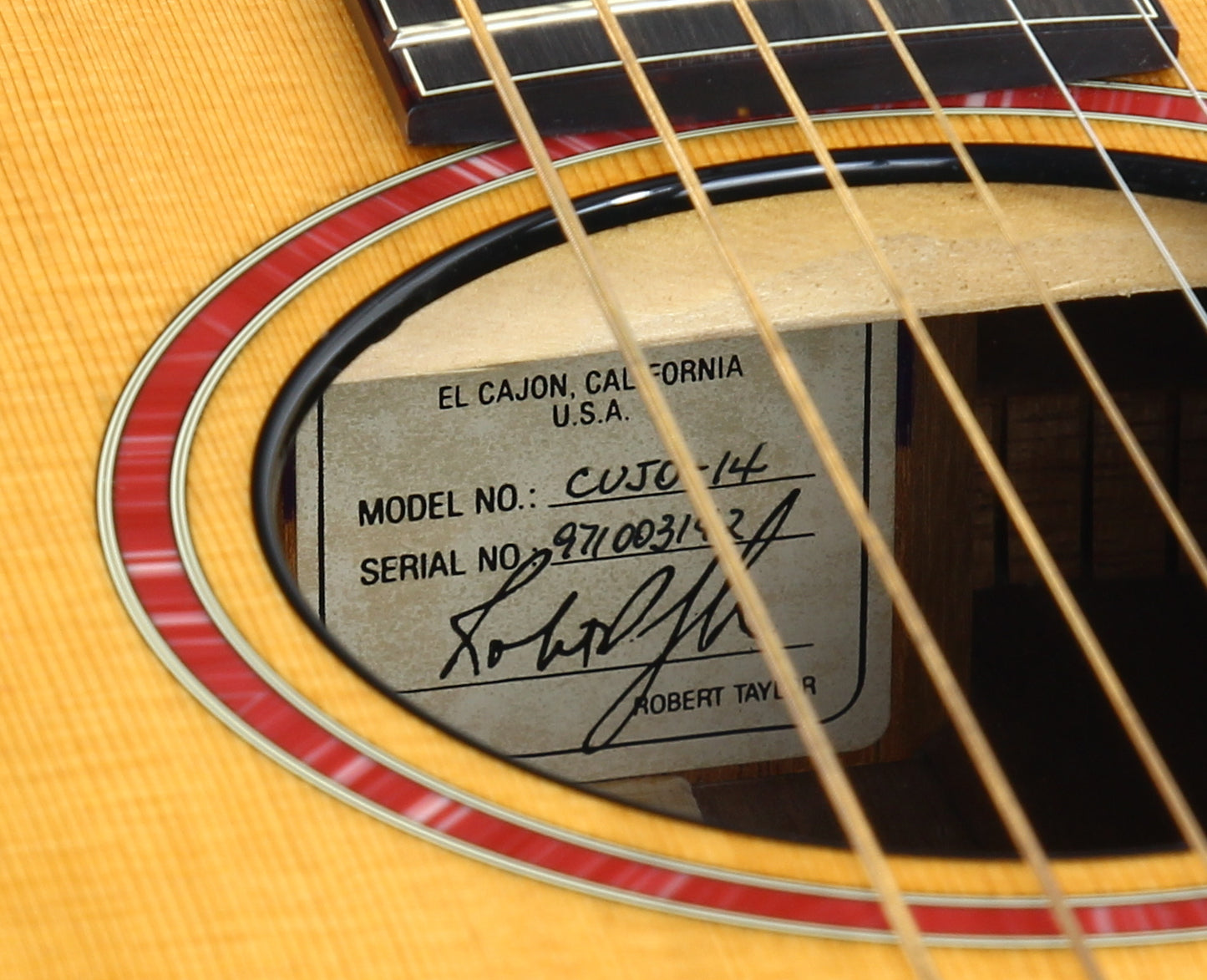 UNPLAYED! 1997 Taylor Cujo-14 Grand Auditorium Stephen King Signed Model Acoustic Guitar - Cedar/Walnut 10