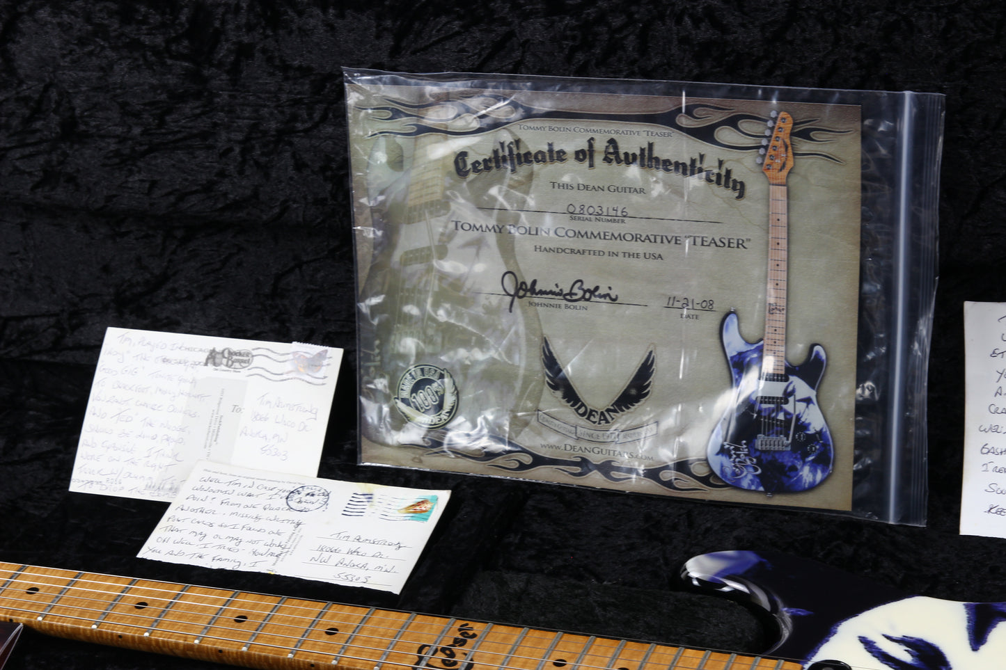 Dean USA 2008 Tommy Bolin Tribute Teaser Strat Guitar | Amazing Flame Neck