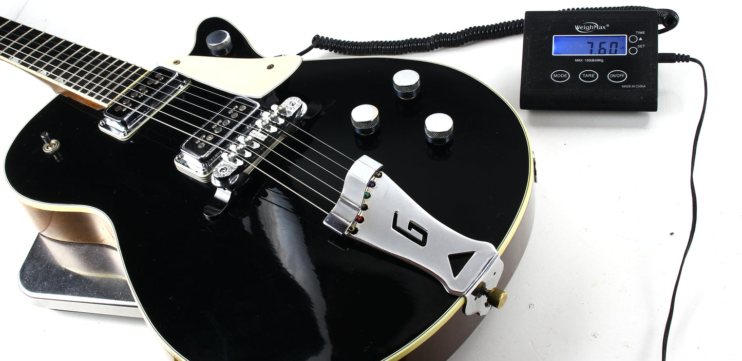 1955 Gretsch Duo Jet Black Vintage Electric Guitar w/ Tweed Case - Original Black Nitron Drum Wrap Top!