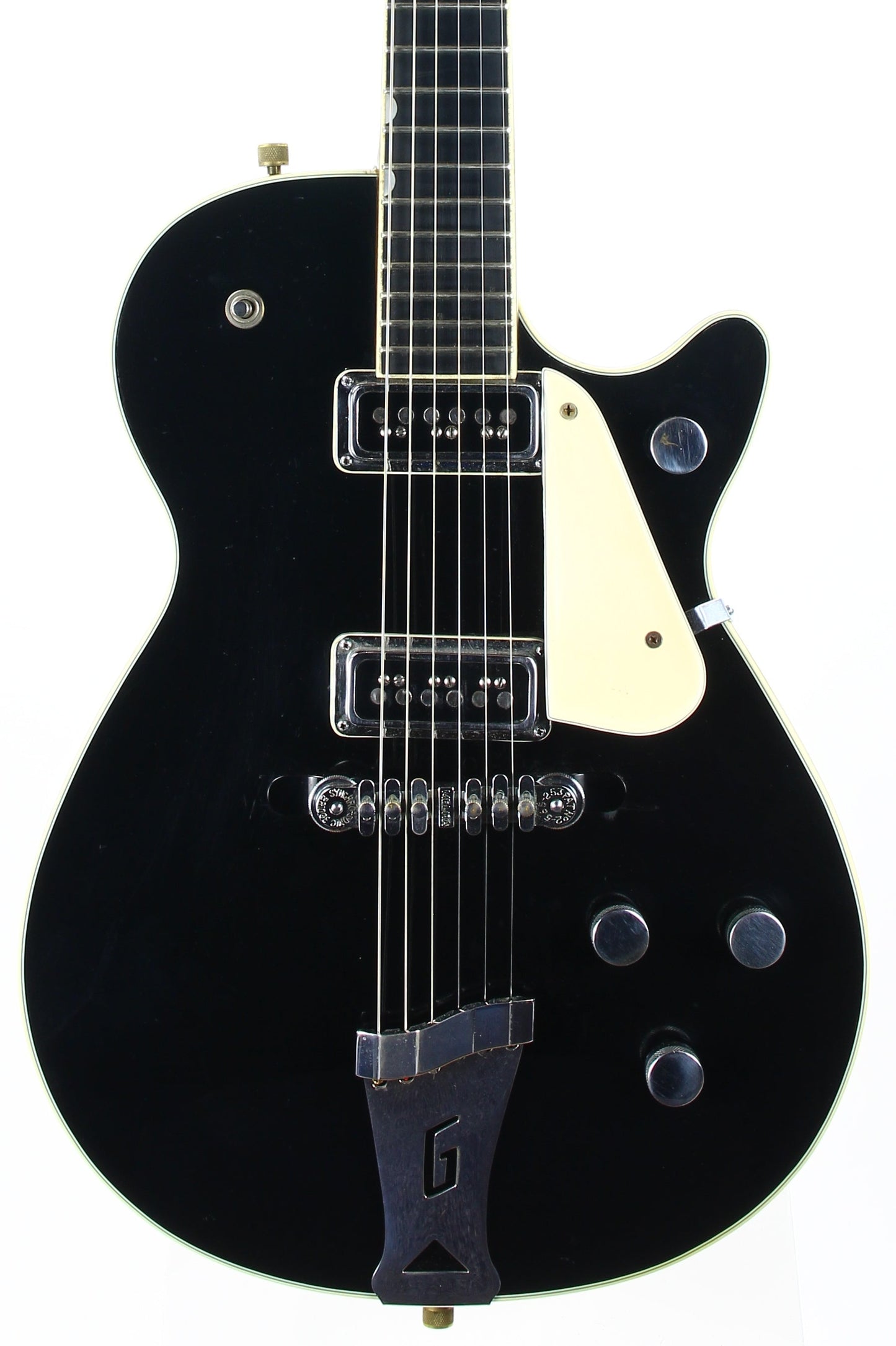 1955 Gretsch Duo Jet Black Vintage Electric Guitar w/ Tweed Case - Original Black Nitron Drum Wrap Top!