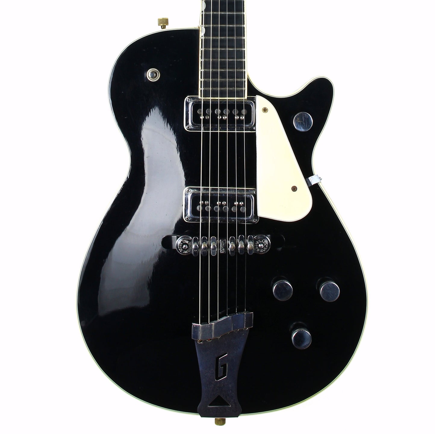 1955 Gretsch Duo Jet Black Vintage Electric Guitar w/ Tweed Case - Original Black Nitron Drum Wrap Top!