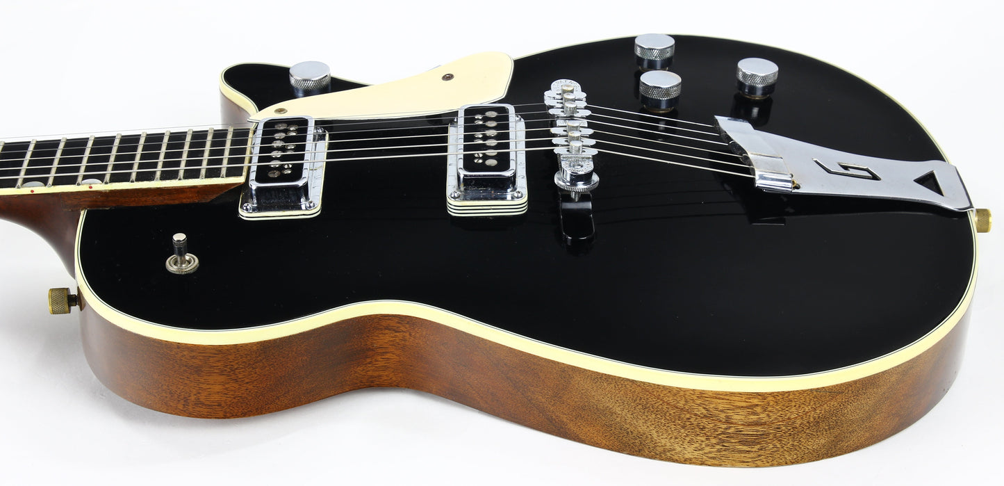 1955 Gretsch Duo Jet Black Vintage Electric Guitar w/ Tweed Case - Original Black Nitron Drum Wrap Top!