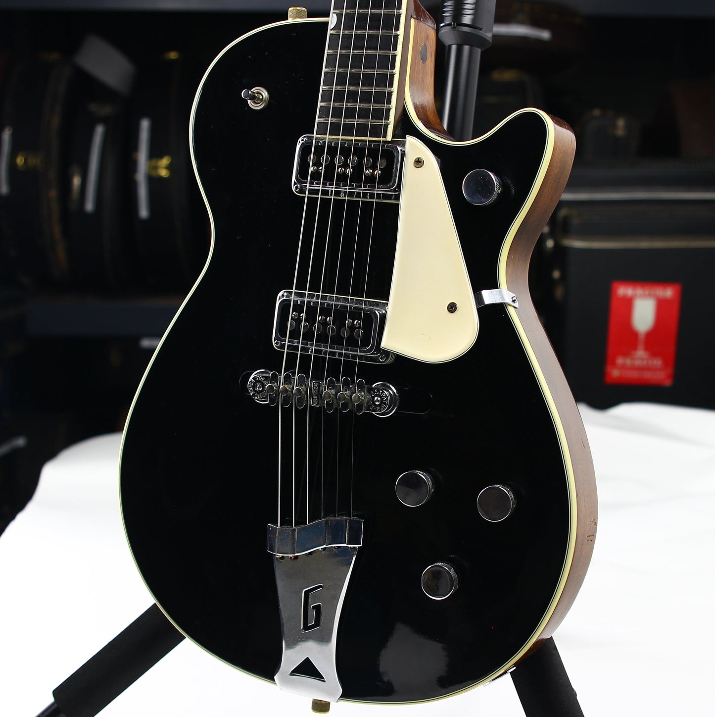 1955 Gretsch Duo Jet Black Vintage Electric Guitar w/ Tweed Case - Original Black Nitron Drum Wrap Top!