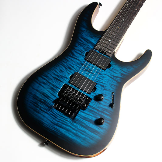 2023 ESP USA M-II FR Floyd Rose Black Aqua Burst Satin
