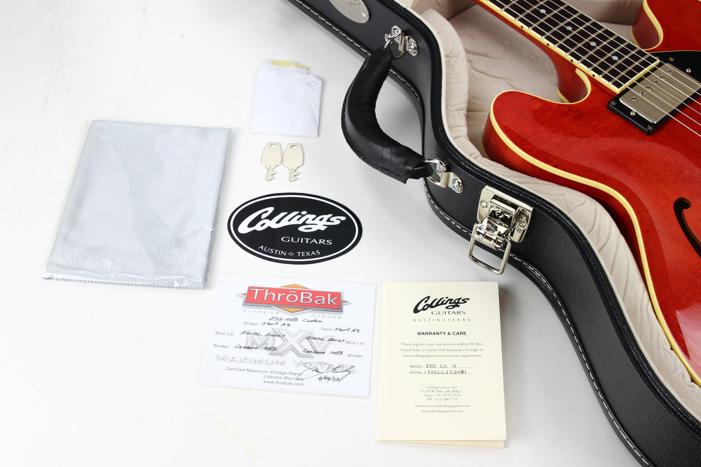 MINTY 2023 Collings I35 LC V VINTAGE Aged Cherry - Lightweight, Relic Finish, Throbak ESG-102B,