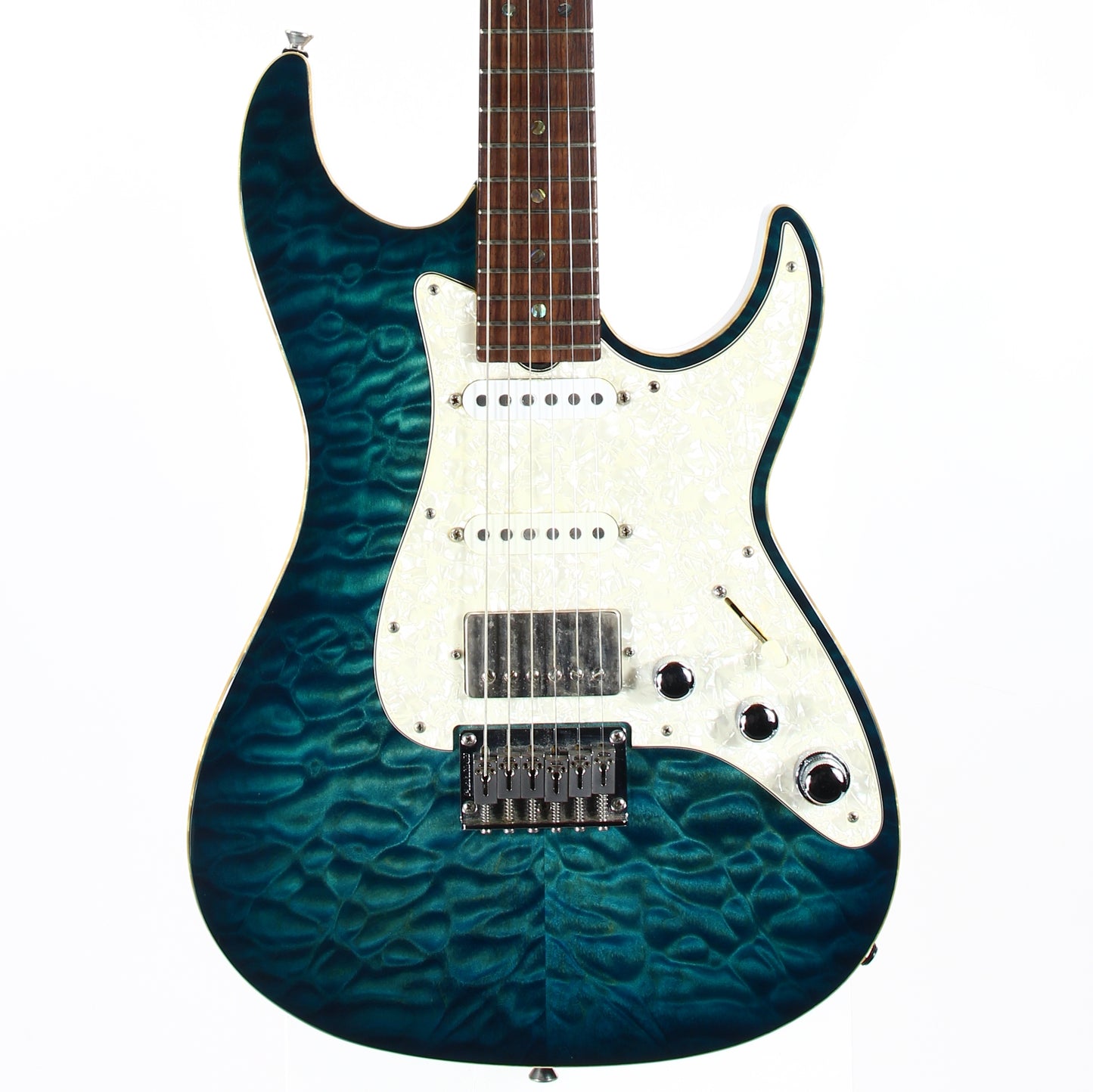 2003 Don Grosh USA Custom BENT TOP Tom Holmes Humbuckers & Piezo | Artist-Owned, Quilt Top, Matching Headstock