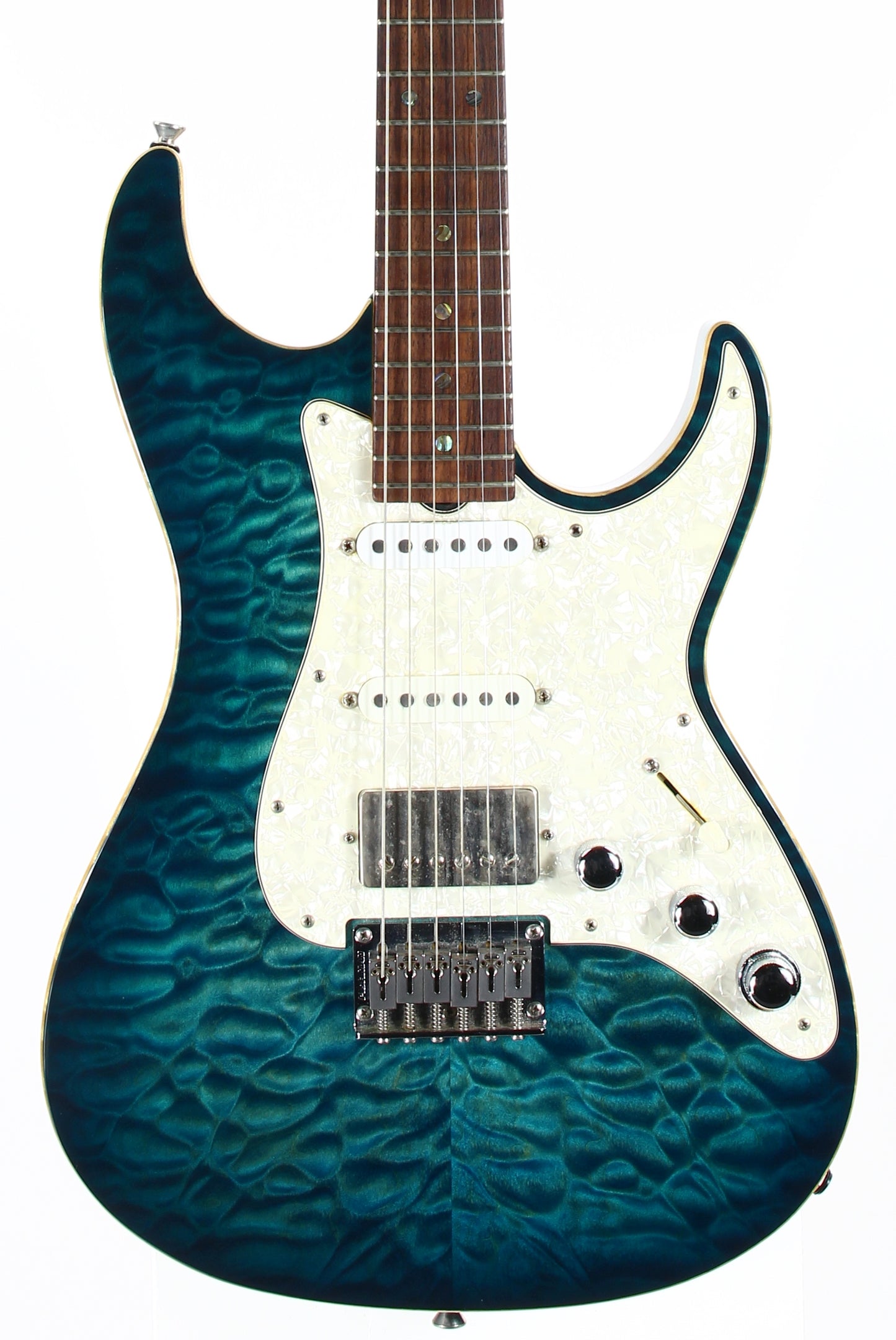 2003 Don Grosh USA Custom BENT TOP Tom Holmes Humbuckers & Piezo | Artist-Owned, Quilt Top, Matching Headstock