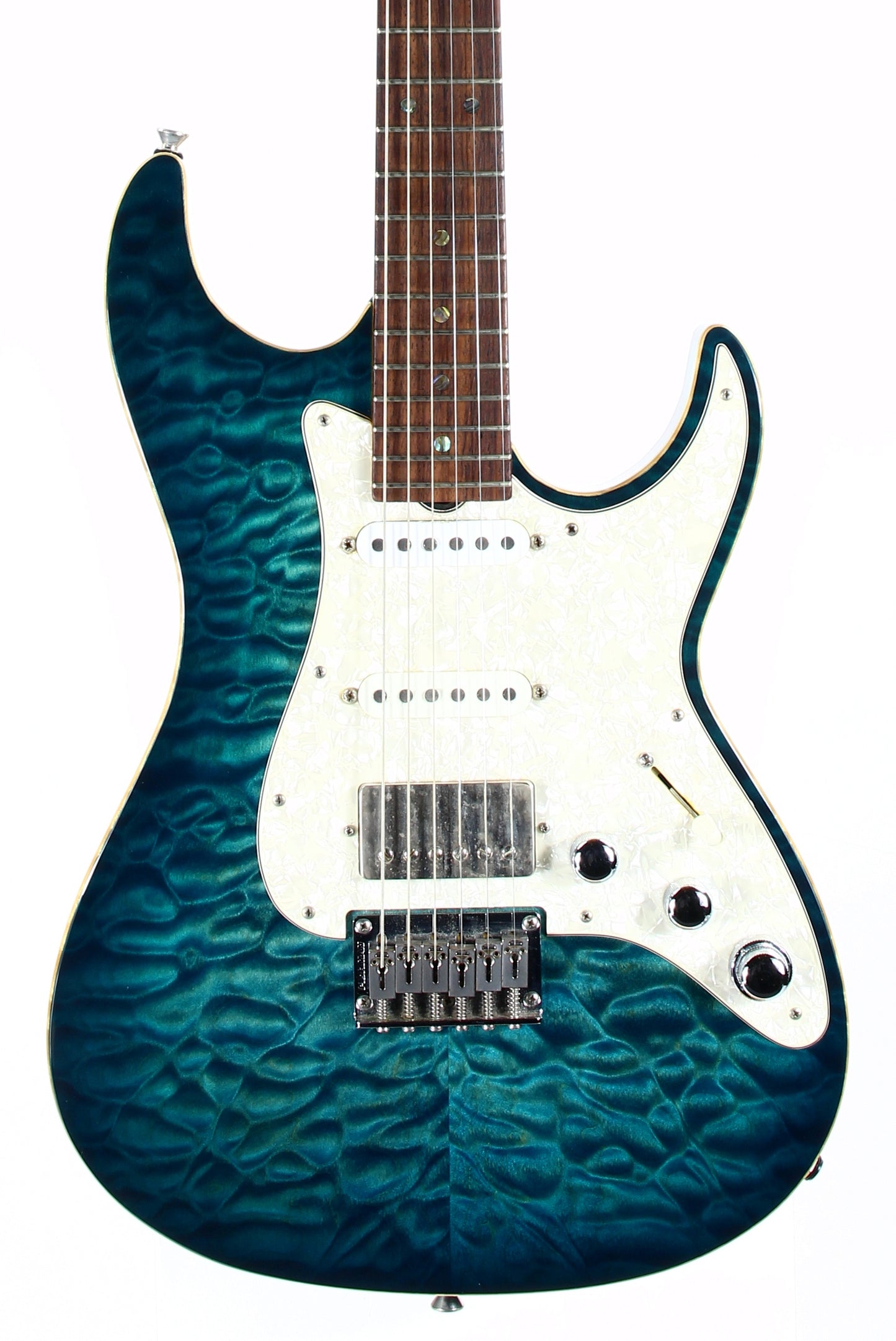 2003 Don Grosh USA Custom BENT TOP Tom Holmes Humbuckers & Piezo | Artist-Owned, Quilt Top, Matching Headstock