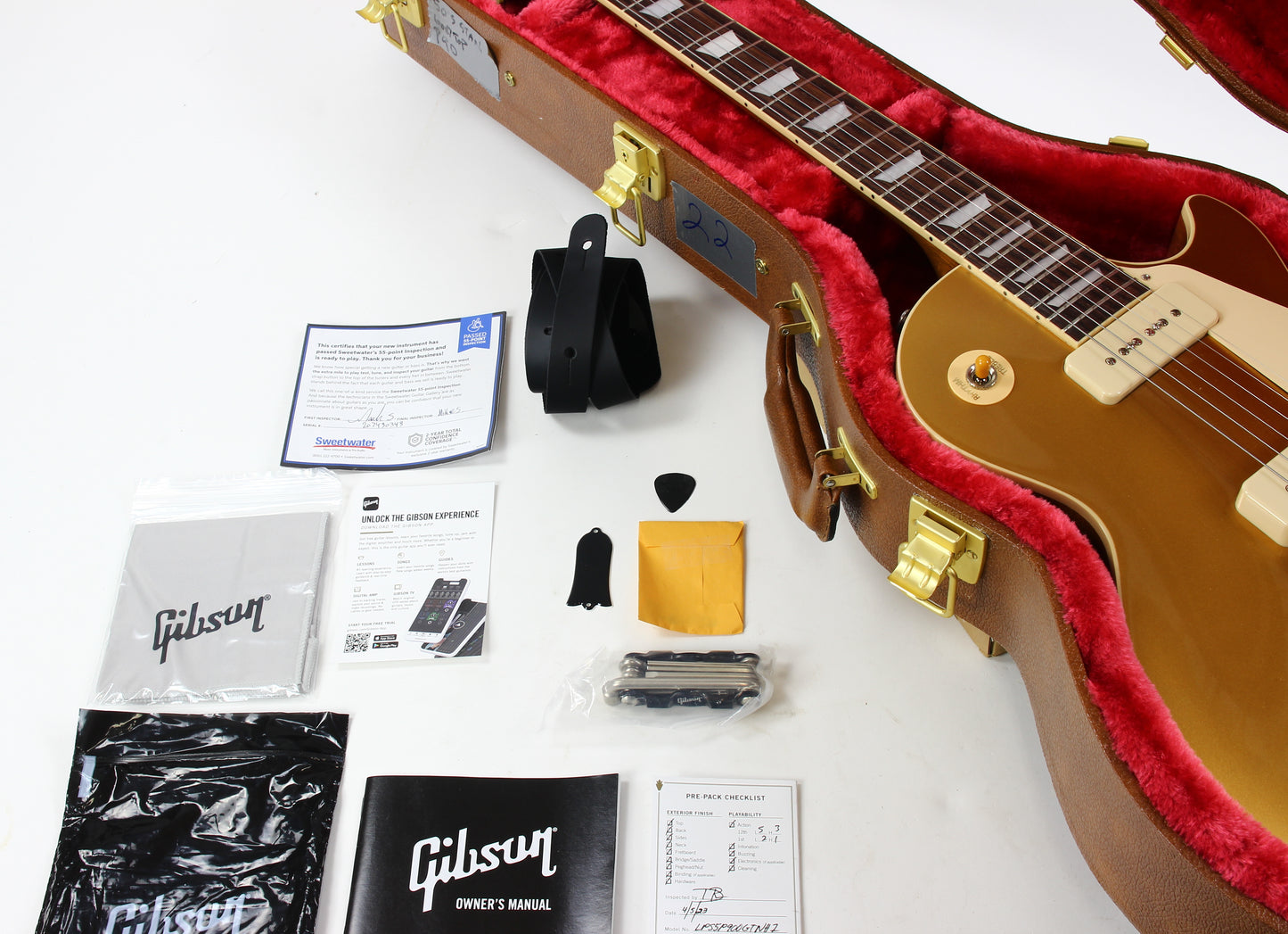 Gibson USA '50s Les Paul Standard 2023 P90 Goldtop Electric Guitar w Case