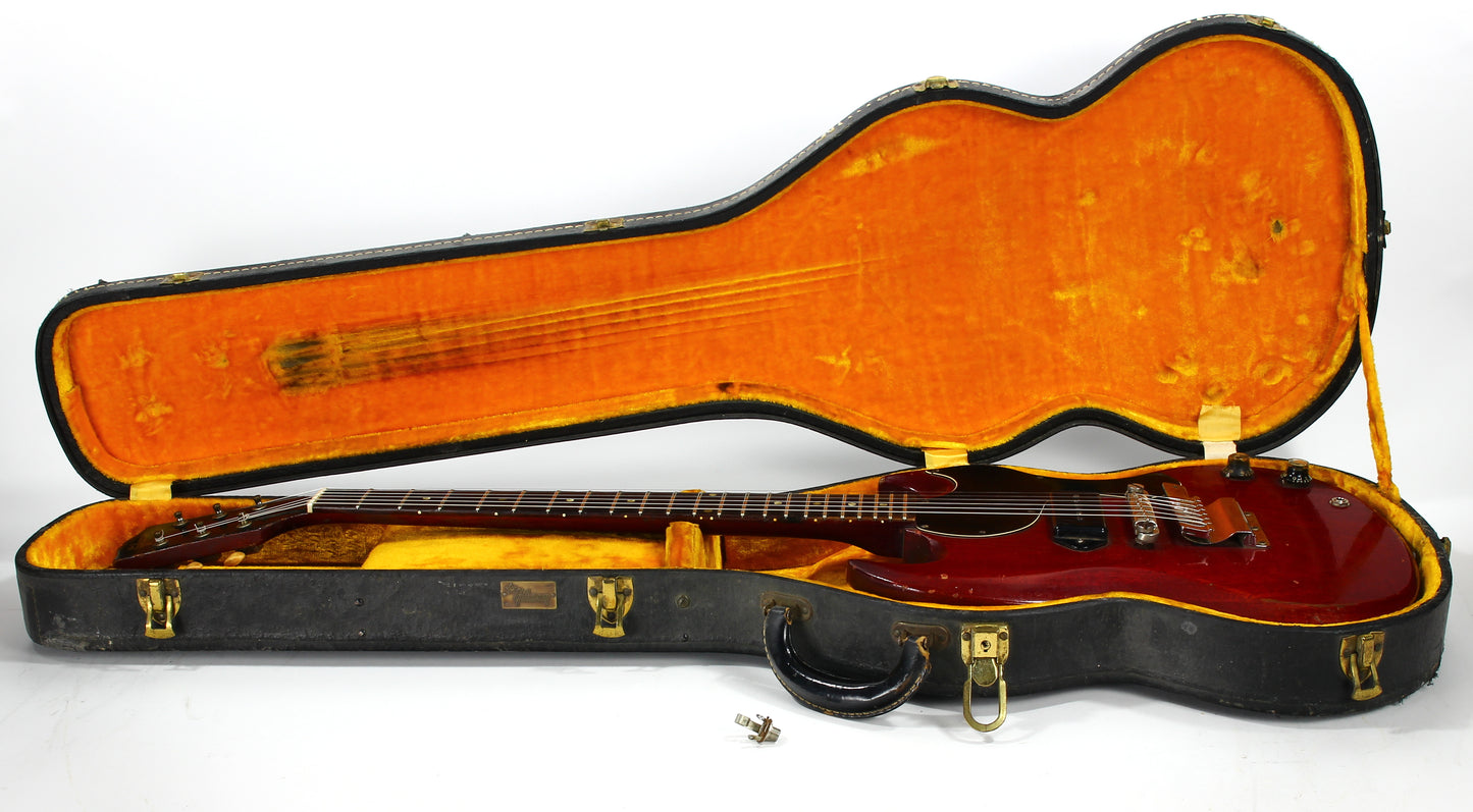 Early 1965 Gibson SG Jr. Junior WIDE NUT Cherry - No breaks, No refins, Original Hardshell Case! Les Paul 1964