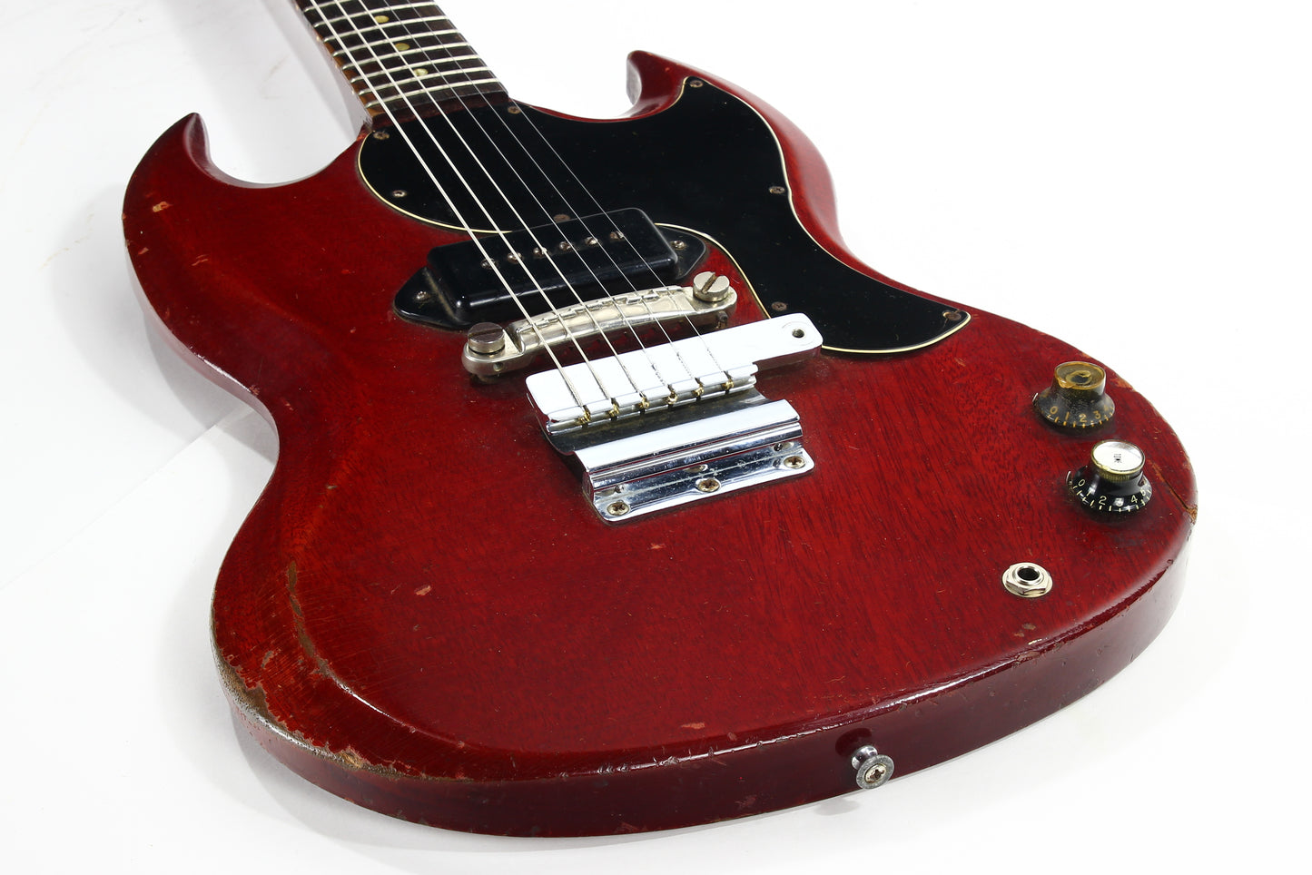 Early 1965 Gibson SG Jr. Junior WIDE NUT Cherry - No breaks, No refins, Original Hardshell Case! Les Paul 1964