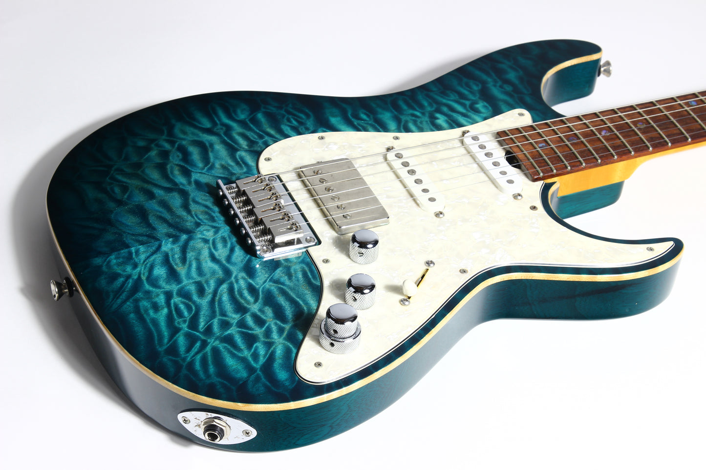 2003 Don Grosh USA Custom BENT TOP Tom Holmes Humbuckers & Piezo | Artist-Owned, Quilt Top, Matching Headstock