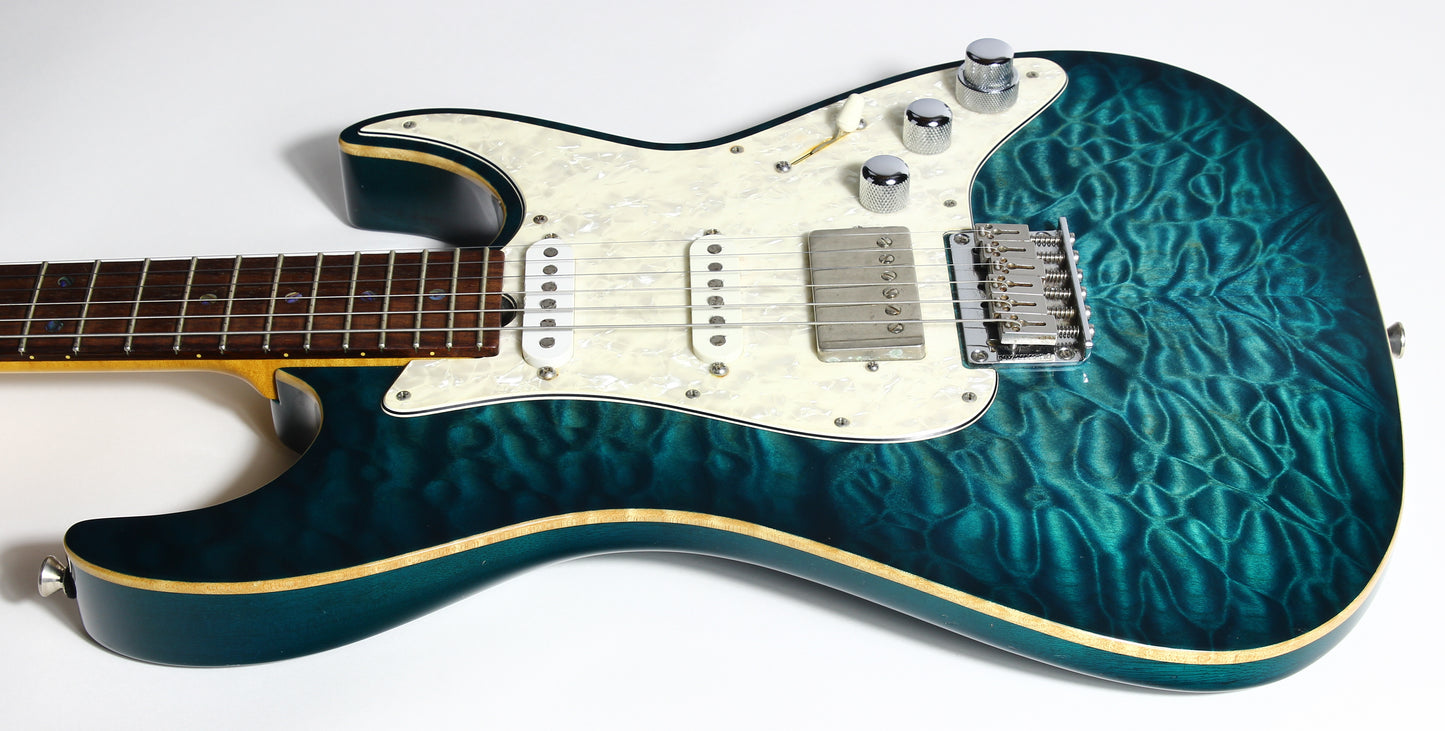 2003 Don Grosh USA Custom BENT TOP Tom Holmes Humbuckers & Piezo | Artist-Owned, Quilt Top, Matching Headstock