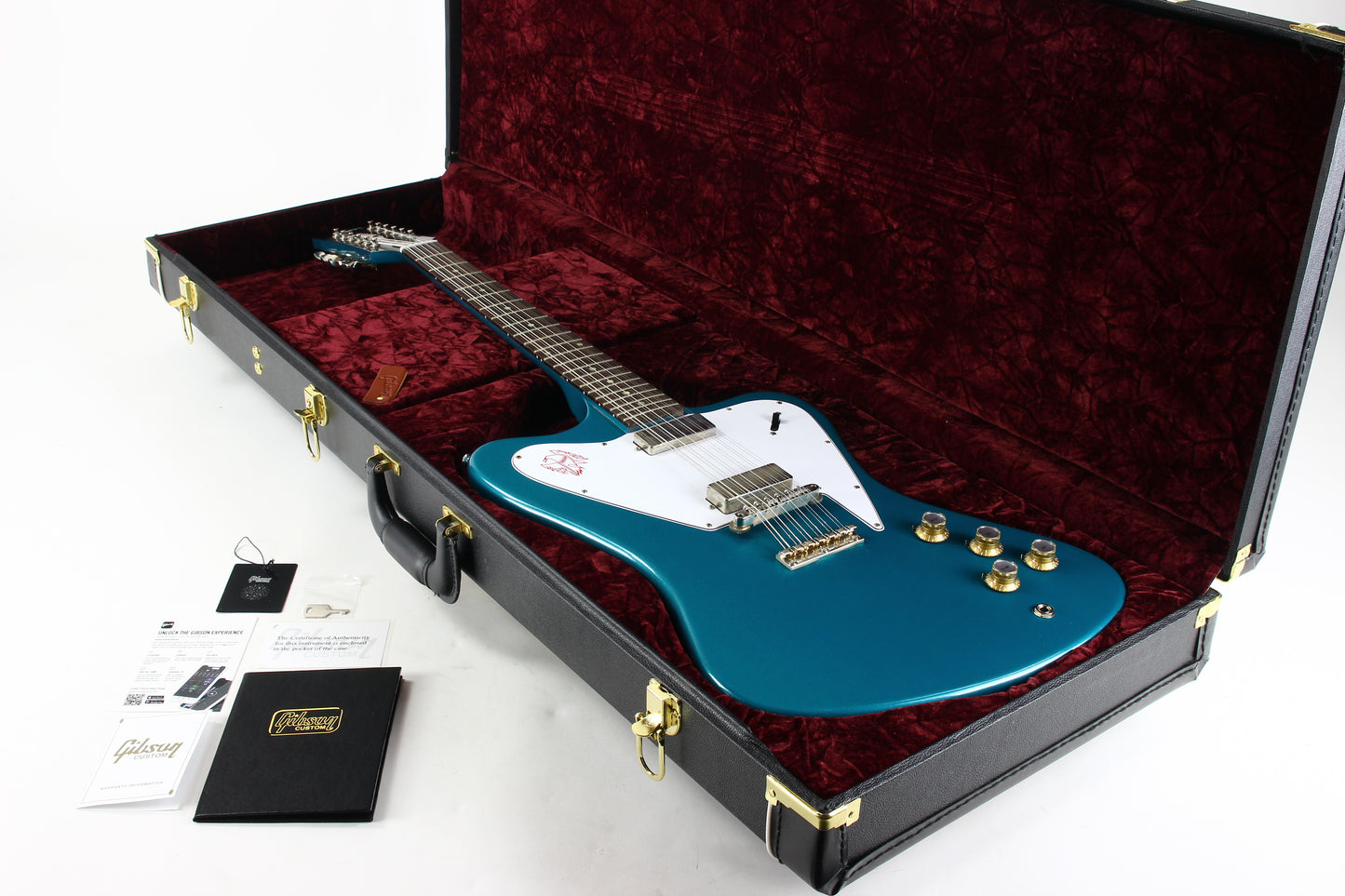 Gibson Custom Shop 1965 Non-Reverse Firebird V 12-String Reissue Electric Guitar Aqua Mist VOS