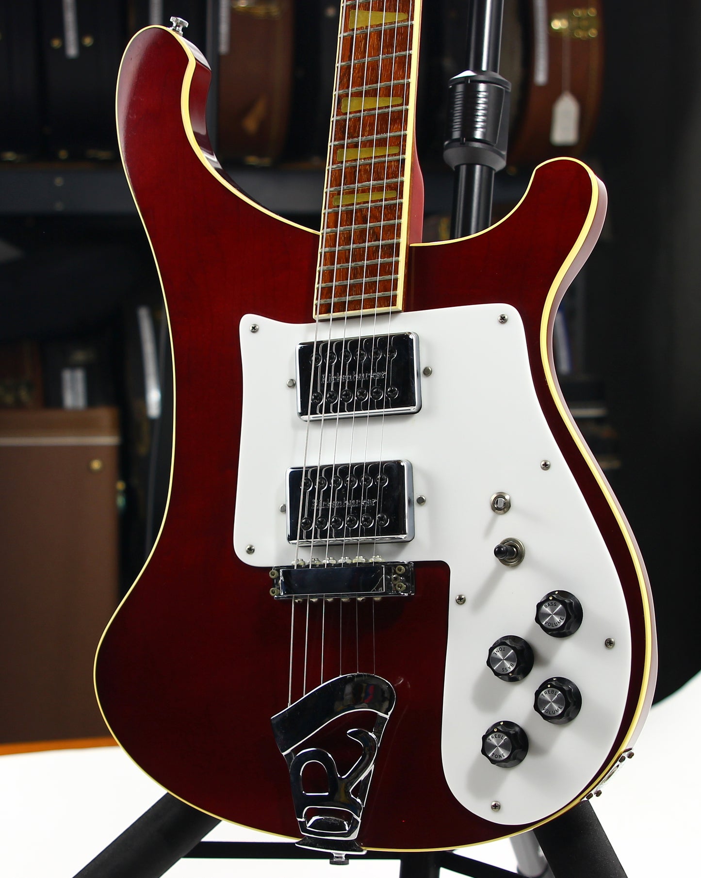 1982 Rickenbacker 481 Slant Fret BURGUNDYGLO - Clean, Original Case, Keys, 480 4001 6-String Guitar