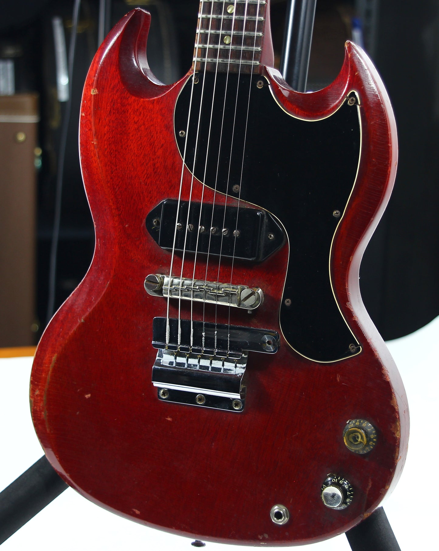 Early 1965 Gibson SG Jr. Junior WIDE NUT Cherry - No breaks, No refins, Original Hardshell Case! Les Paul 1964