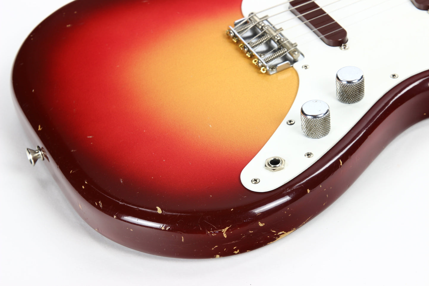 1961 Fender Duo Sonic Vintage PRE-CBS Electric Guitar -- Slab-Board, Sunburst, musicmaster, mustang, hardtail