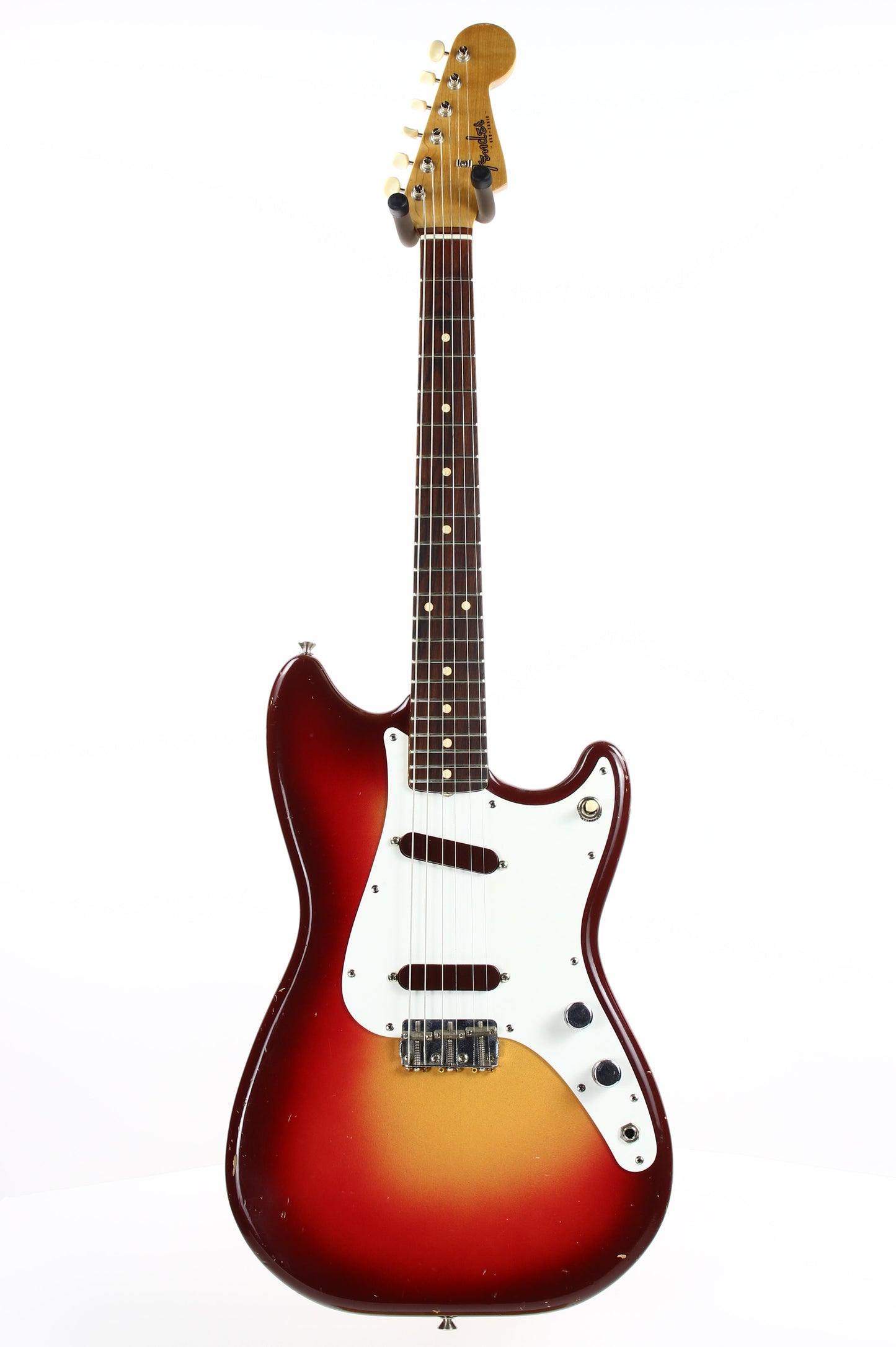 1961 Fender Duo Sonic Vintage PRE-CBS Electric Guitar -- Slab-Board, Sunburst, musicmaster, mustang, hardtail