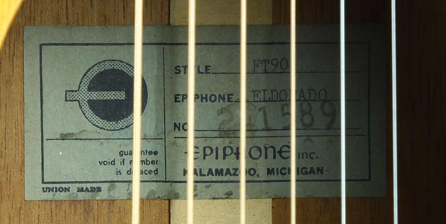 VINTAGE 1964 Epiphone FT90 El Dorado Acoustic Flattop Guitar - 25.5" Scale, Gibson Kalamazoo, Hummingbird, Dove type, Frontier