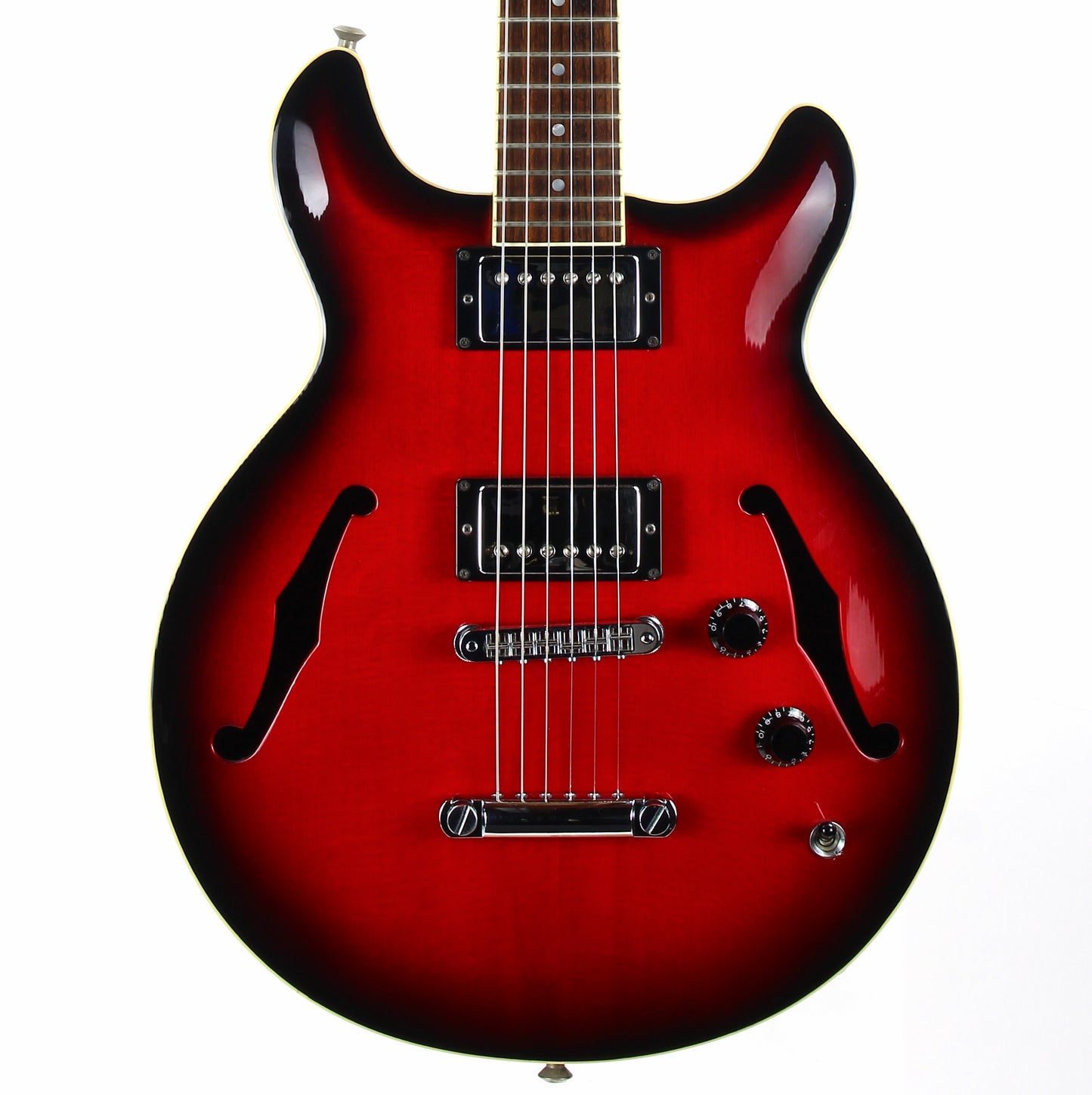 CLEAN! 2000 Hamer USA Newport Pro Black Cherry Burst - Solid Carved Spruce Top, Hollowbody Guitar!