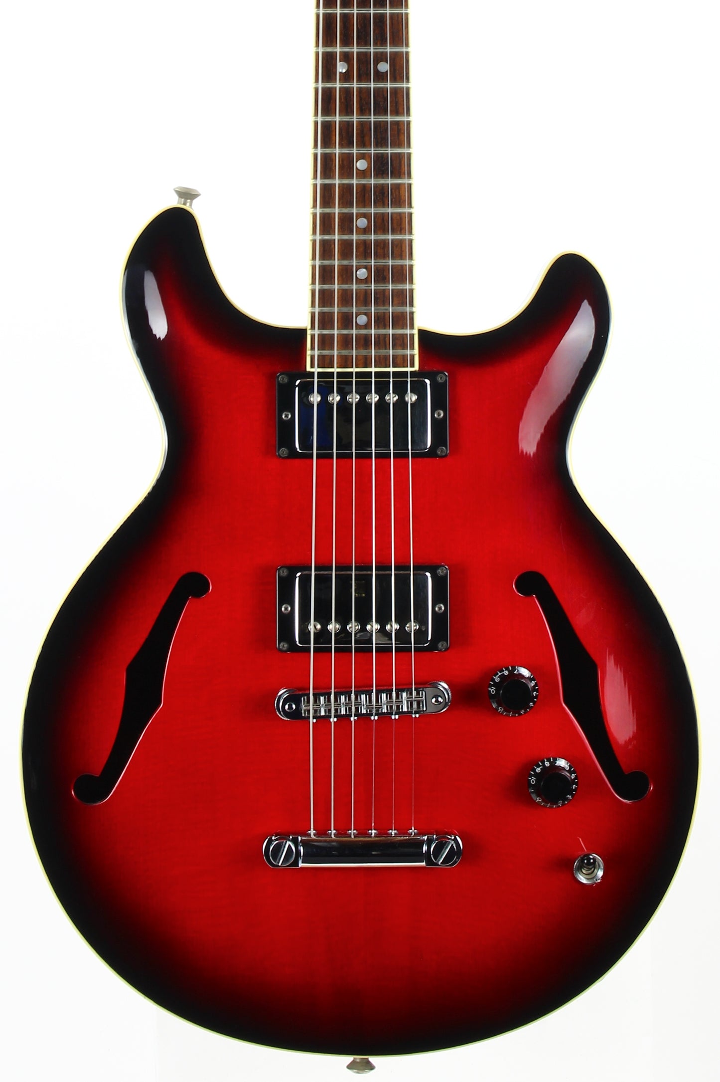 CLEAN! 2000 Hamer USA Newport Pro Black Cherry Burst - Solid Carved Spruce Top, Hollowbody Guitar!