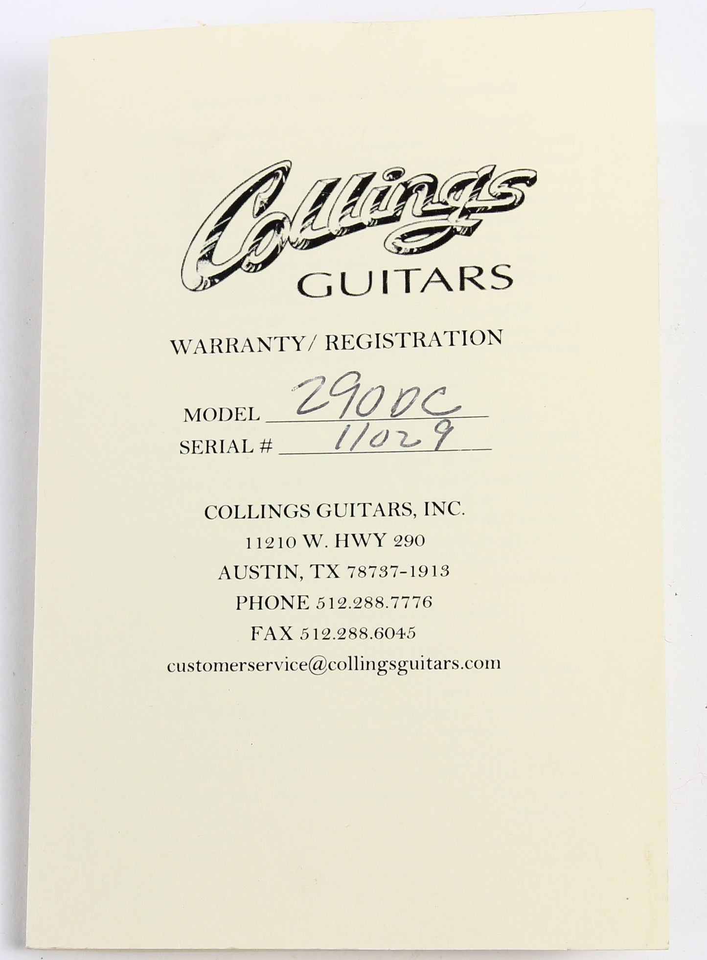 2011 Collings 290 DC S Vintage White w/ Tortoise Pickguard - 1 P90, Junior-Type, Ameritage Case