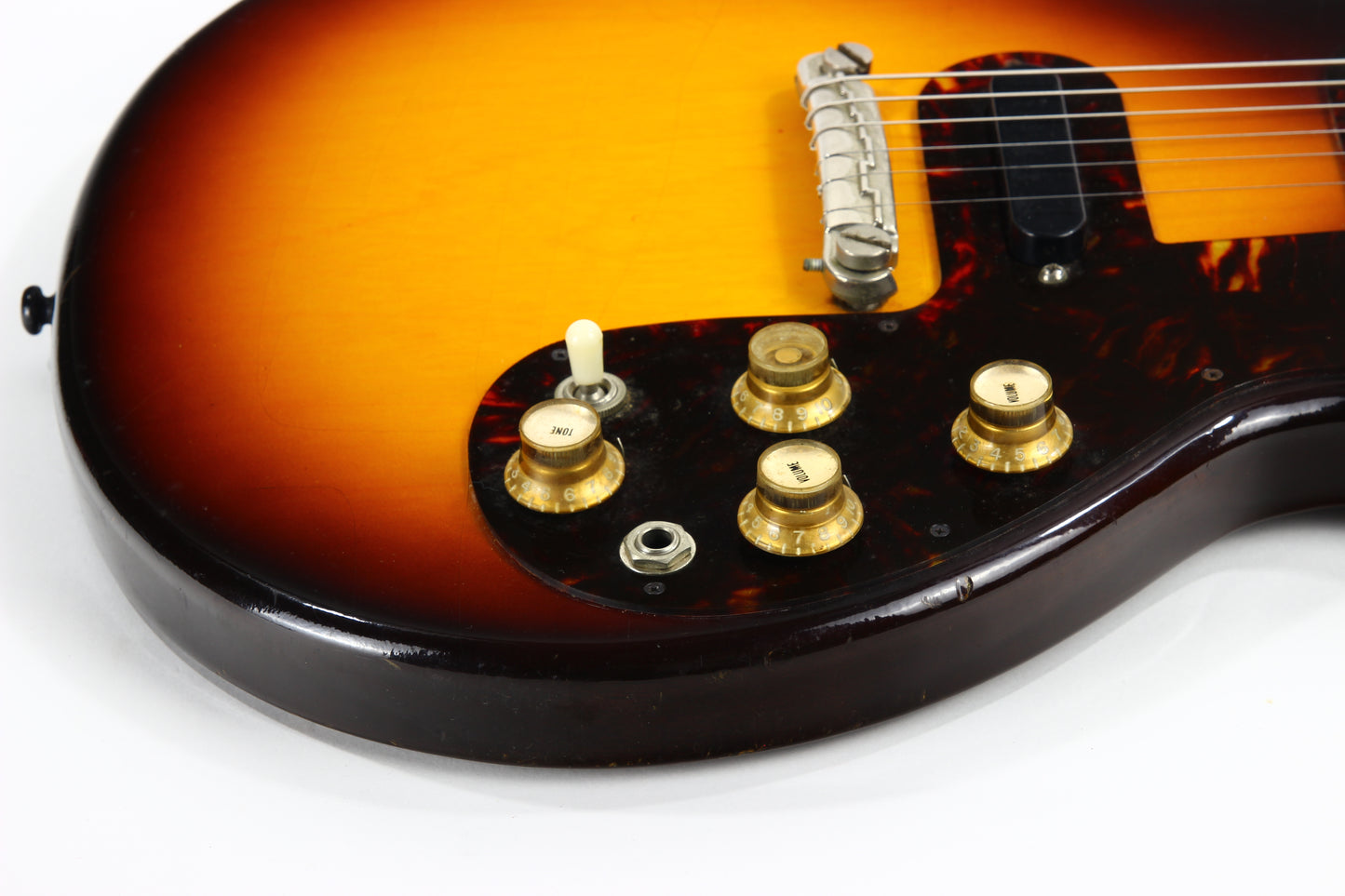 CLEAN! 1963 Epiphone Olympic Double Melody Maker D Doublecut 2-Pickup Gibson - Sunburst, Original Case, Vintage SB722D