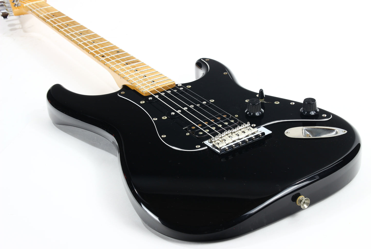 1989 Fender Japan Medium Scale Stratocaster STM-60 HSS Super Strat - Black, MIJ, Sculpted Heel ala ultra pro