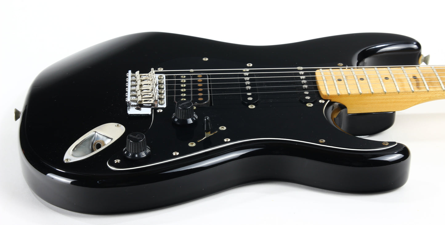 1989 Fender Japan Medium Scale Stratocaster STM-60 HSS Super Strat - Black, MIJ, Sculpted Heel ala ultra pro