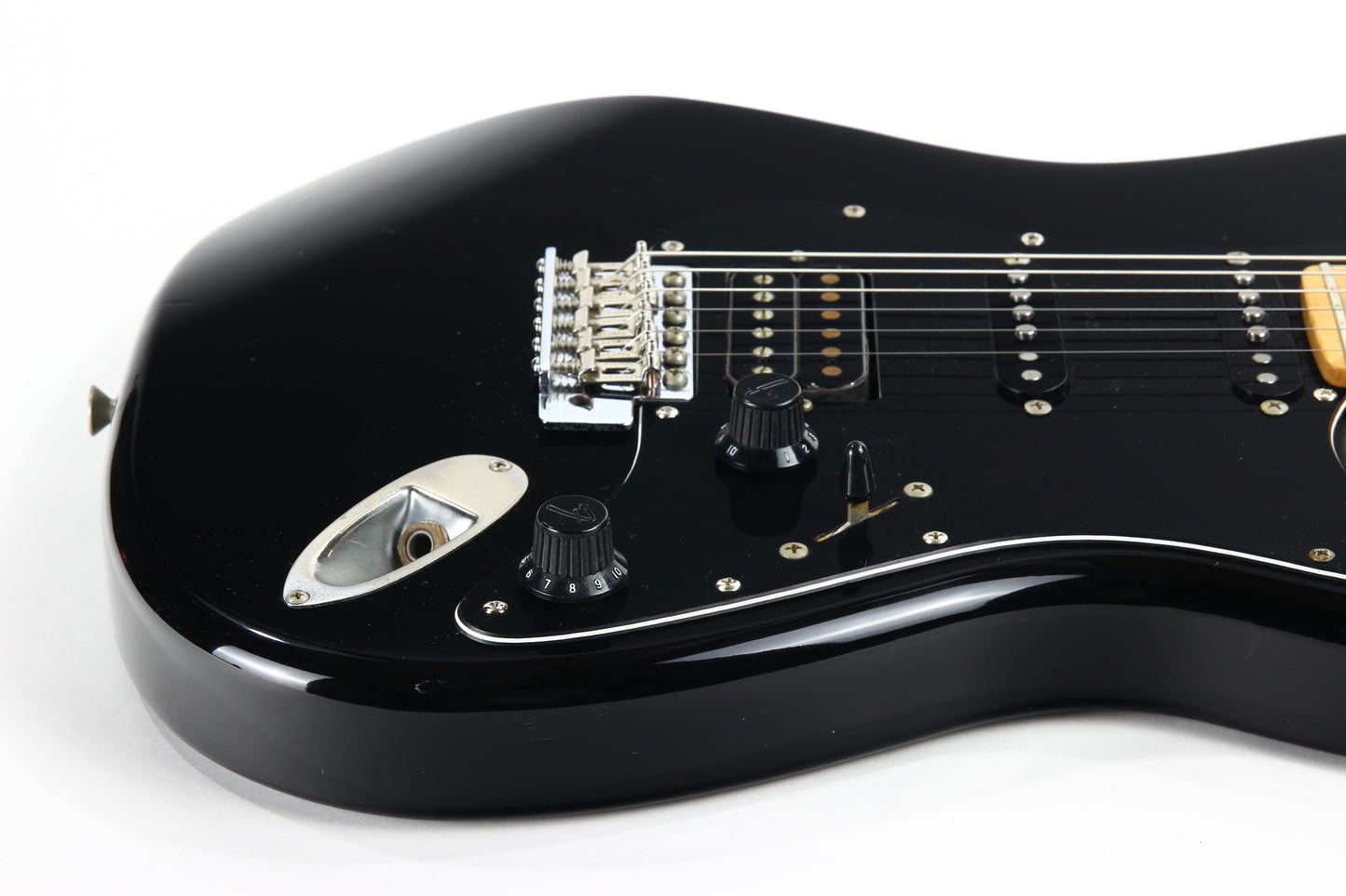 1989 Fender Japan Medium Scale Stratocaster STM-60 HSS Super Strat - Black, MIJ, Sculpted Heel ala ultra pro