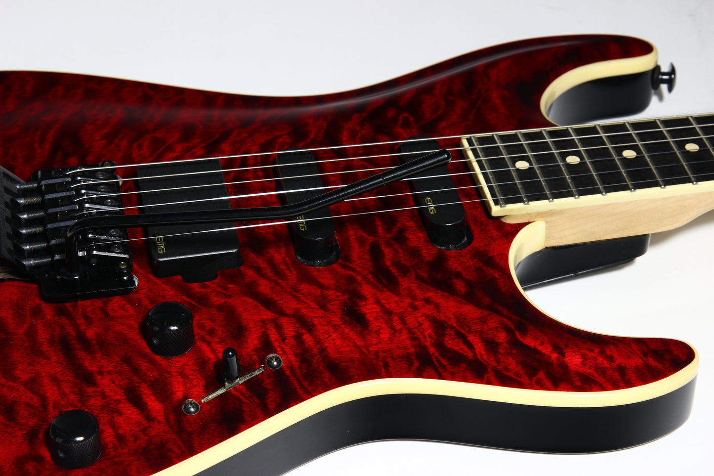 2015 Suhr USA J-Select Limited Edition Standard Carve Top FLOYD ROSE - EMG's, Chili Pepper Red Quilt Top, Mark Knopfler super strat