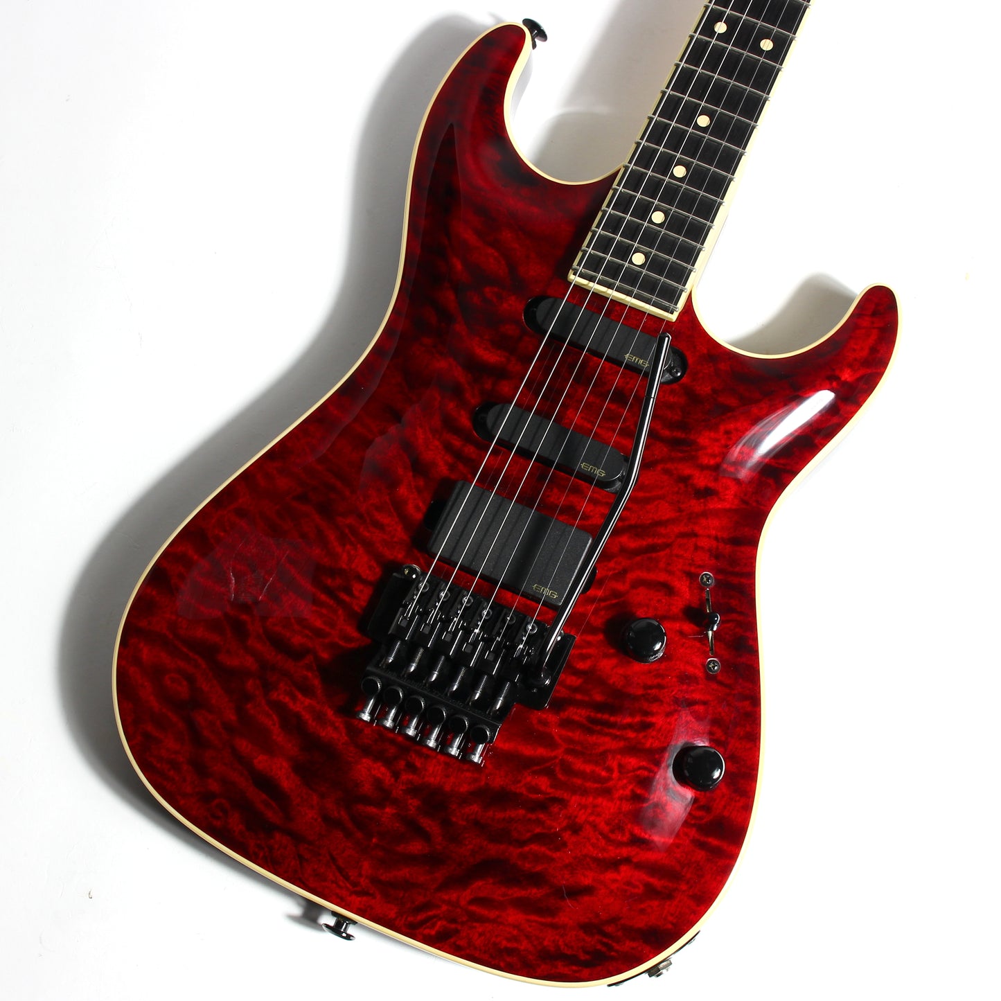 2015 Suhr USA J-Select Limited Edition Standard Carve Top FLOYD ROSE - EMG's, Chili Pepper Red Quilt Top, Mark Knopfler super strat