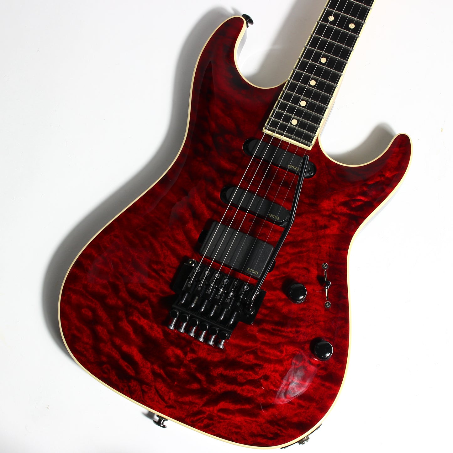 2015 Suhr USA J-Select Limited Edition Standard Carve Top FLOYD ROSE - EMG's, Chili Pepper Red Quilt Top, Mark Knopfler super strat