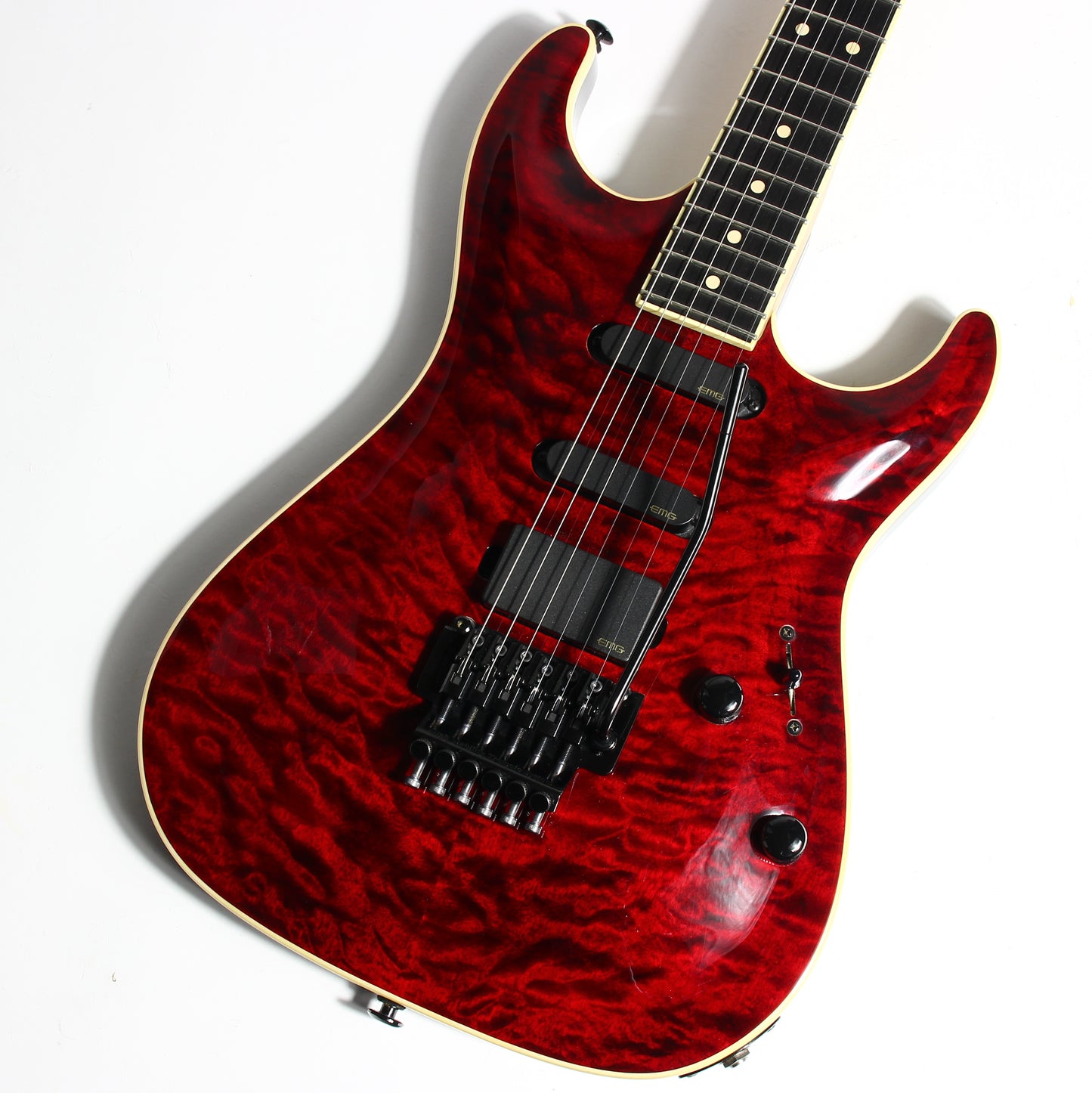 2015 Suhr USA J-Select Limited Edition Standard Carve Top FLOYD ROSE - EMG's, Chili Pepper Red Quilt Top, Mark Knopfler super strat