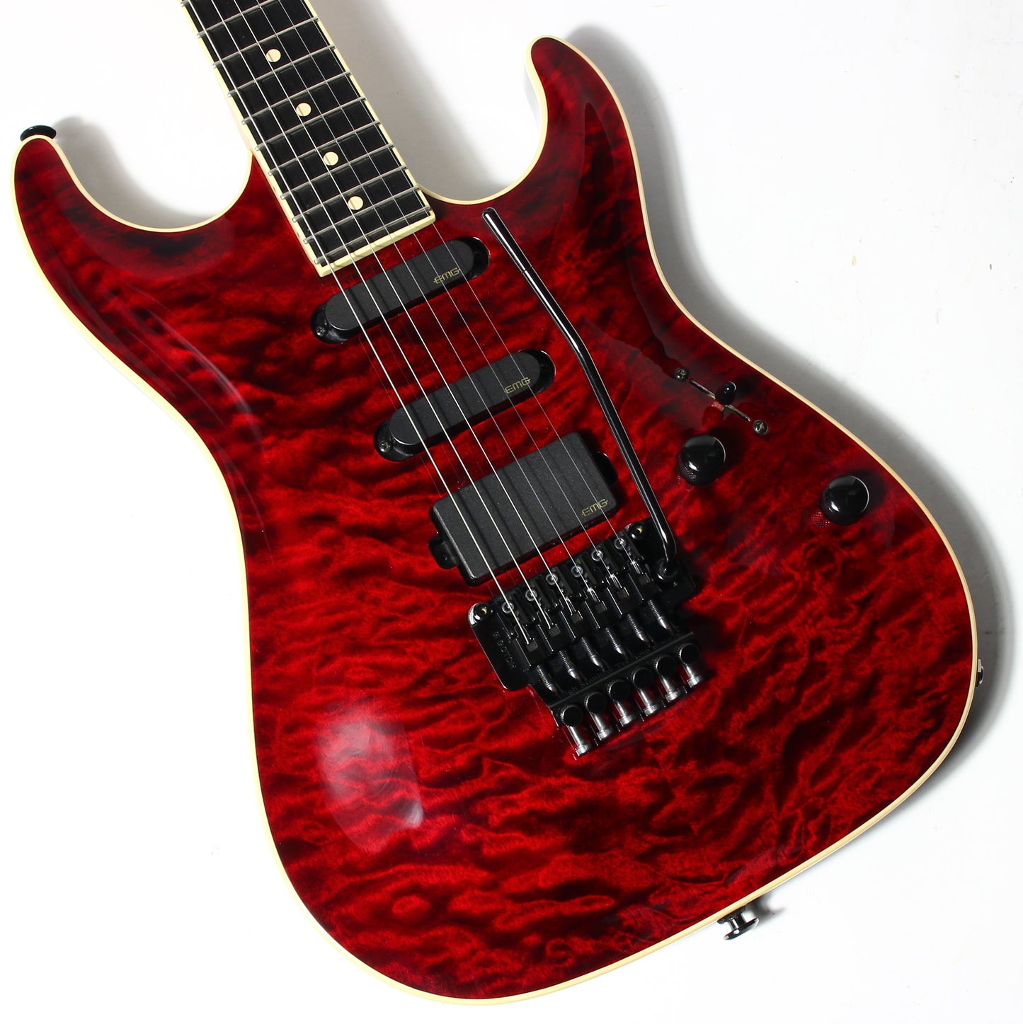 2015 Suhr USA J-Select Limited Edition Standard Carve Top FLOYD ROSE - EMG's, Chili Pepper Red Quilt Top, Mark Knopfler super strat