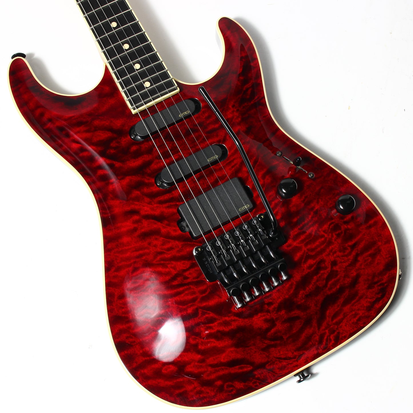 2015 Suhr USA J-Select Limited Edition Standard Carve Top FLOYD ROSE - EMG's, Chili Pepper Red Quilt Top, Mark Knopfler super strat