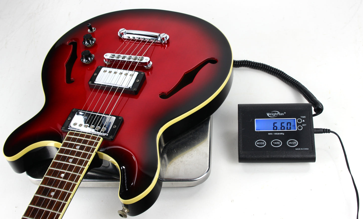 CLEAN! 2000 Hamer USA Newport Pro Black Cherry Burst - Solid Carved Spruce Top, Hollowbody Guitar!
