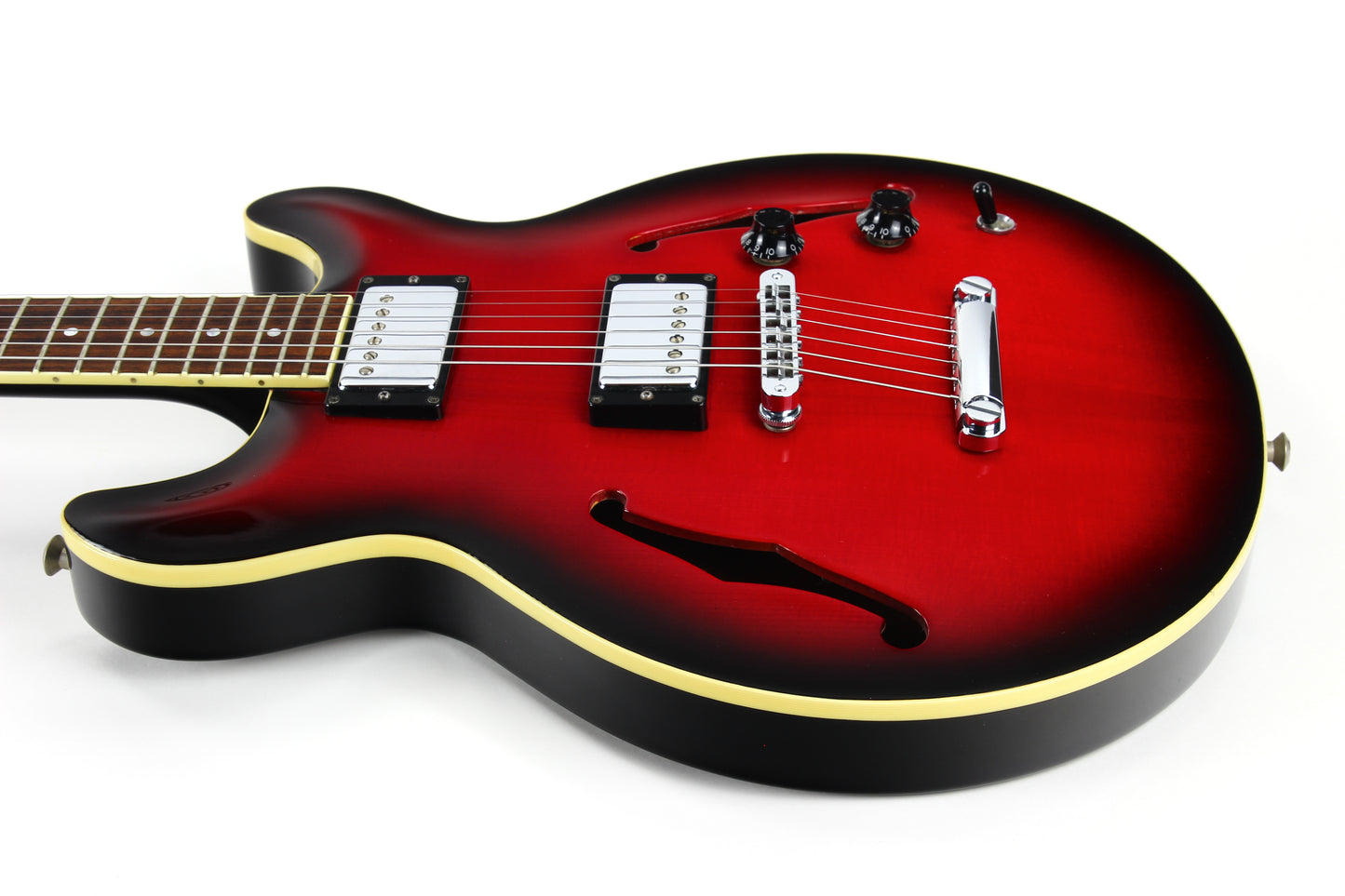 CLEAN! 2000 Hamer USA Newport Pro Black Cherry Burst - Solid Carved Spruce Top, Hollowbody Guitar!