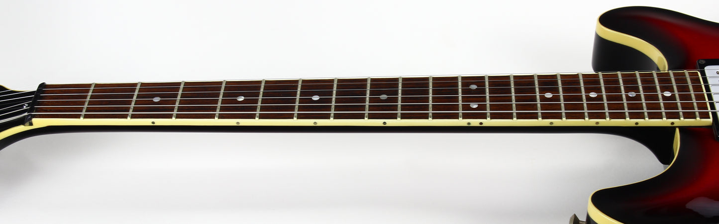 CLEAN! 2000 Hamer USA Newport Pro Black Cherry Burst - Solid Carved Spruce Top, Hollowbody Guitar!