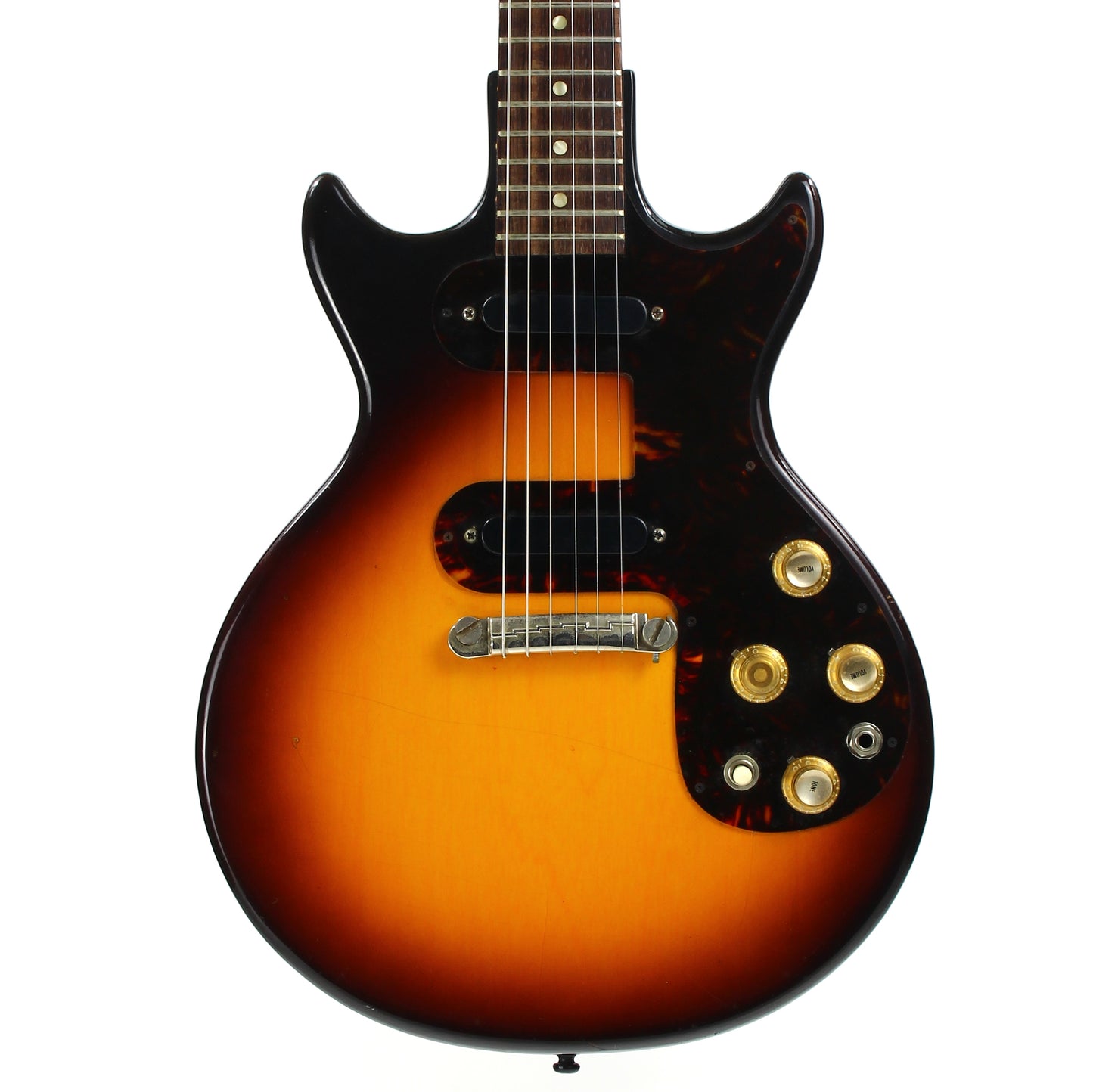 CLEAN! 1963 Epiphone Olympic Double Melody Maker D Doublecut 2-Pickup Gibson - Sunburst, Original Case, Vintage SB722D