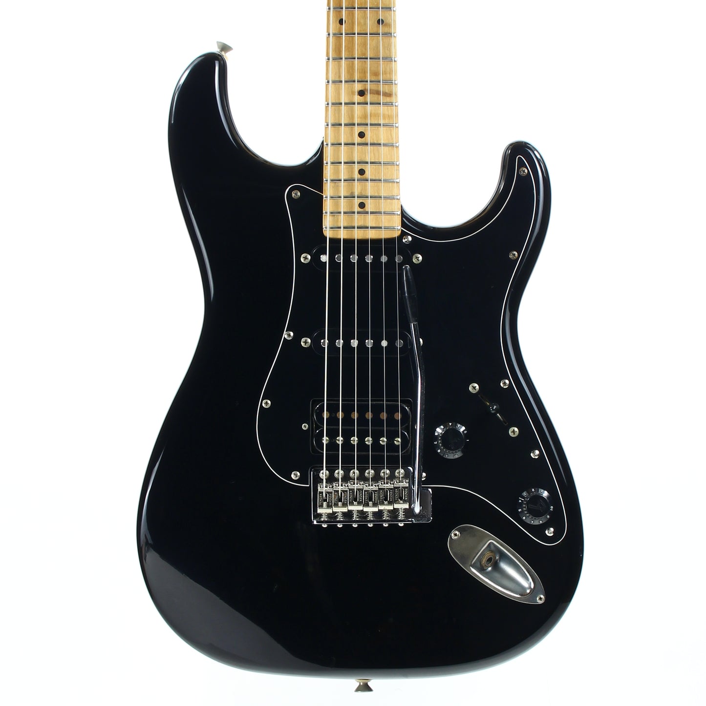 1989 Fender Japan Medium Scale Stratocaster STM-60 HSS Super Strat - Black, MIJ, Sculpted Heel ala ultra pro