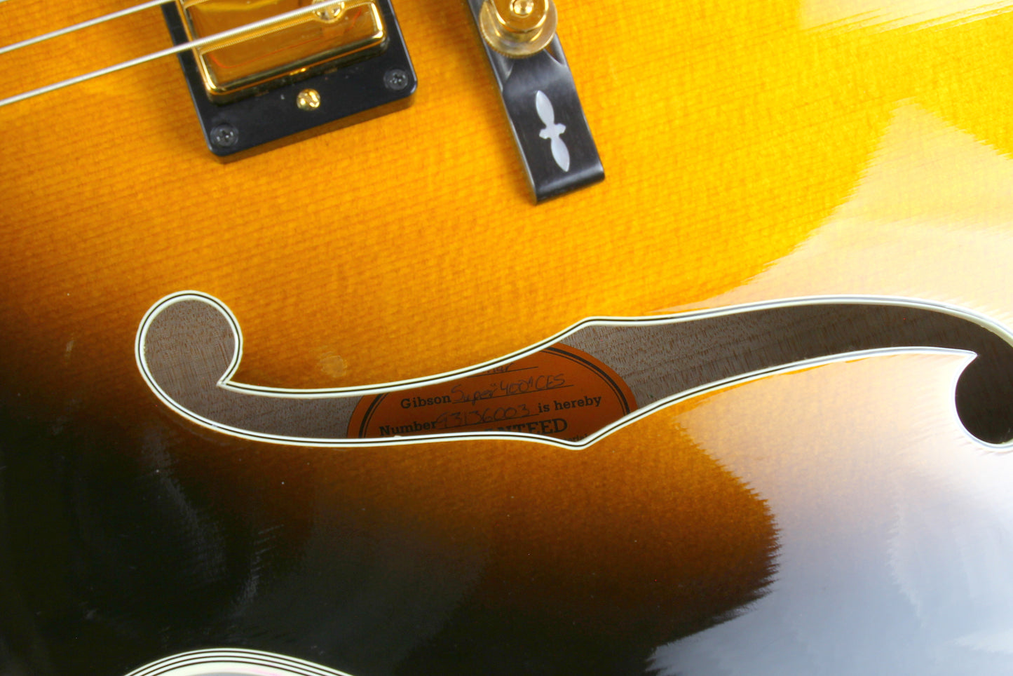 1996 Gibson Custom Shop Super 400 CES Tobacco Sunburst Archtop Electric Guitar!