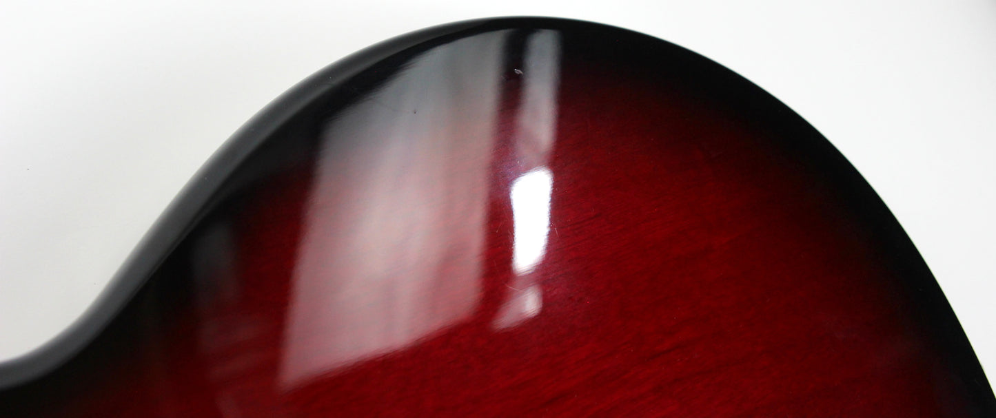CLEAN! 2000 Hamer USA Newport Pro Black Cherry Burst - Solid Carved Spruce Top, Hollowbody Guitar!