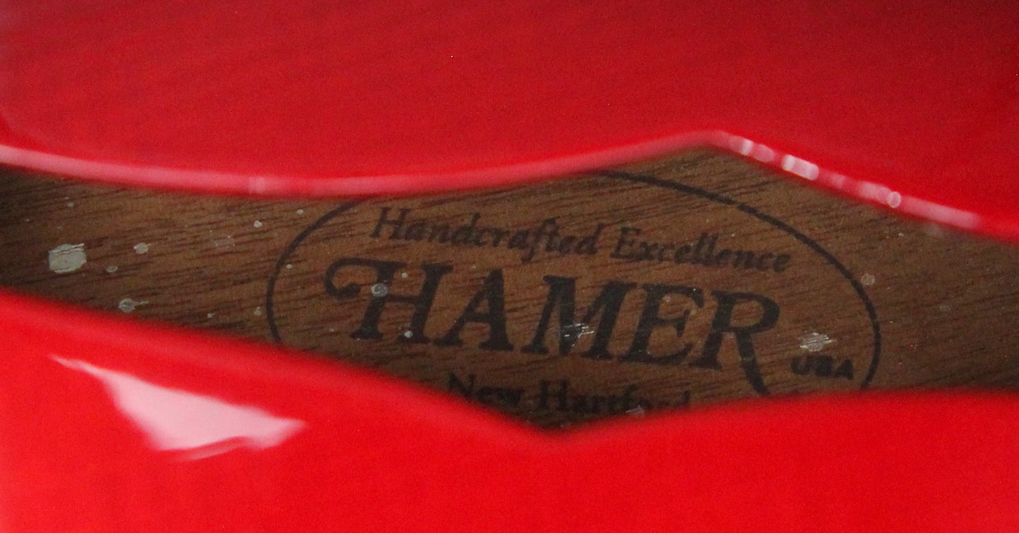 CLEAN! 2000 Hamer USA Newport Pro Black Cherry Burst - Solid Carved Spruce Top, Hollowbody Guitar!
