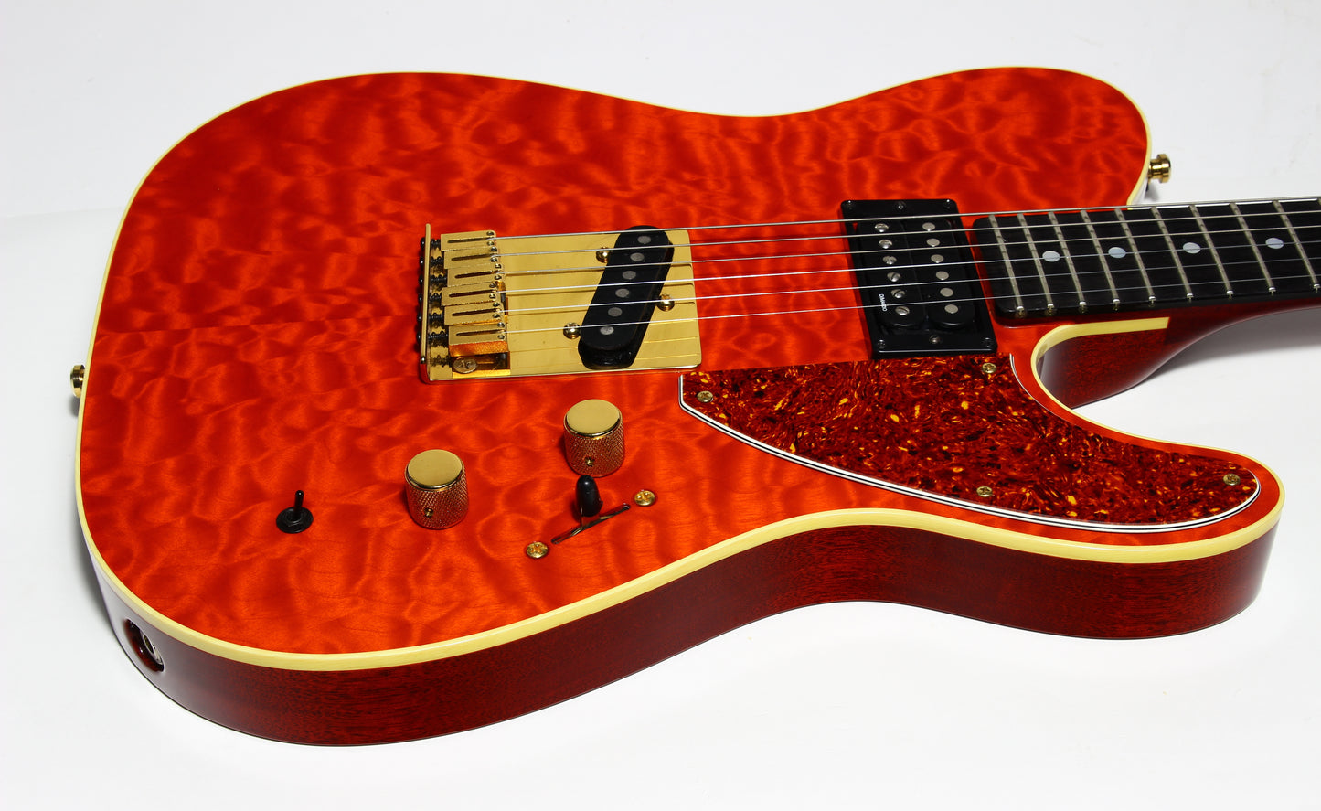 1992 Fender Custom Shop Set Neck Country Artist Telecaster QUILT Sunset Orange Transparent --VERY RARE TELE