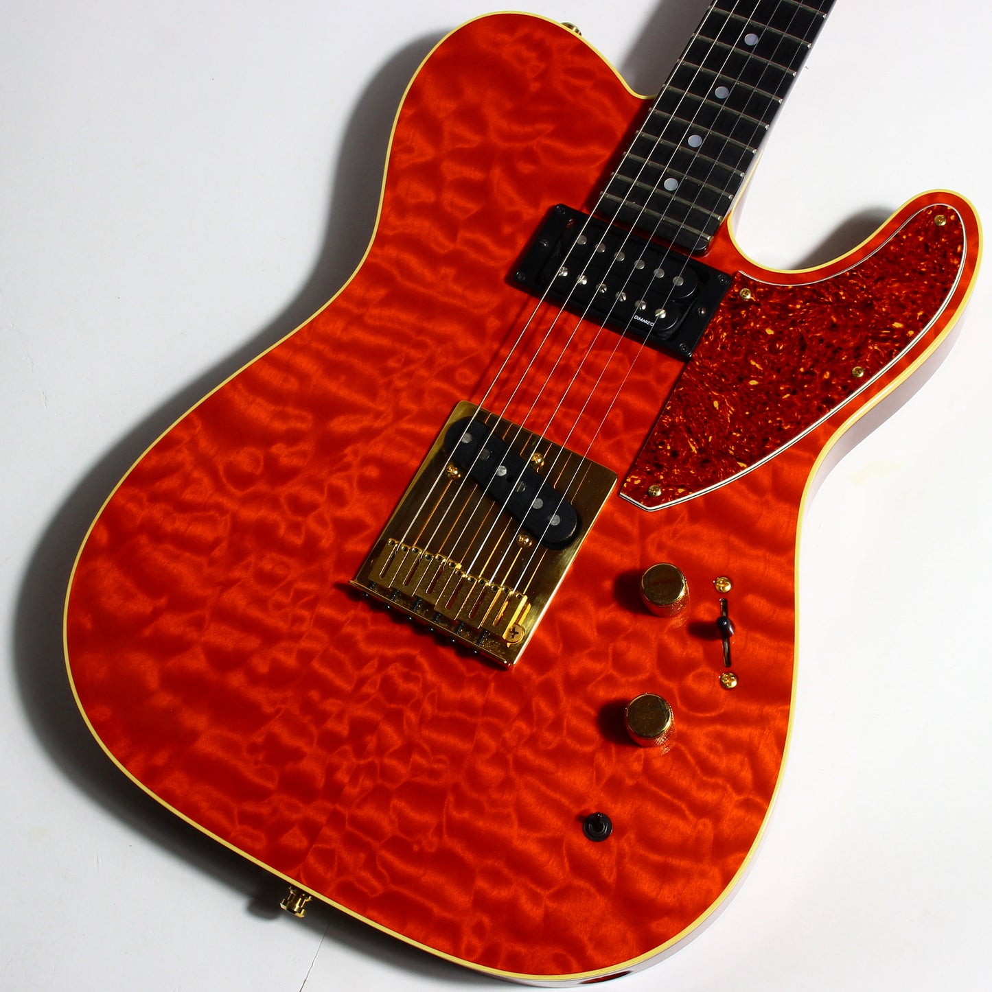 1992 Fender Custom Shop Set Neck Country Artist Telecaster QUILT Sunset Orange Transparent --VERY RARE TELE