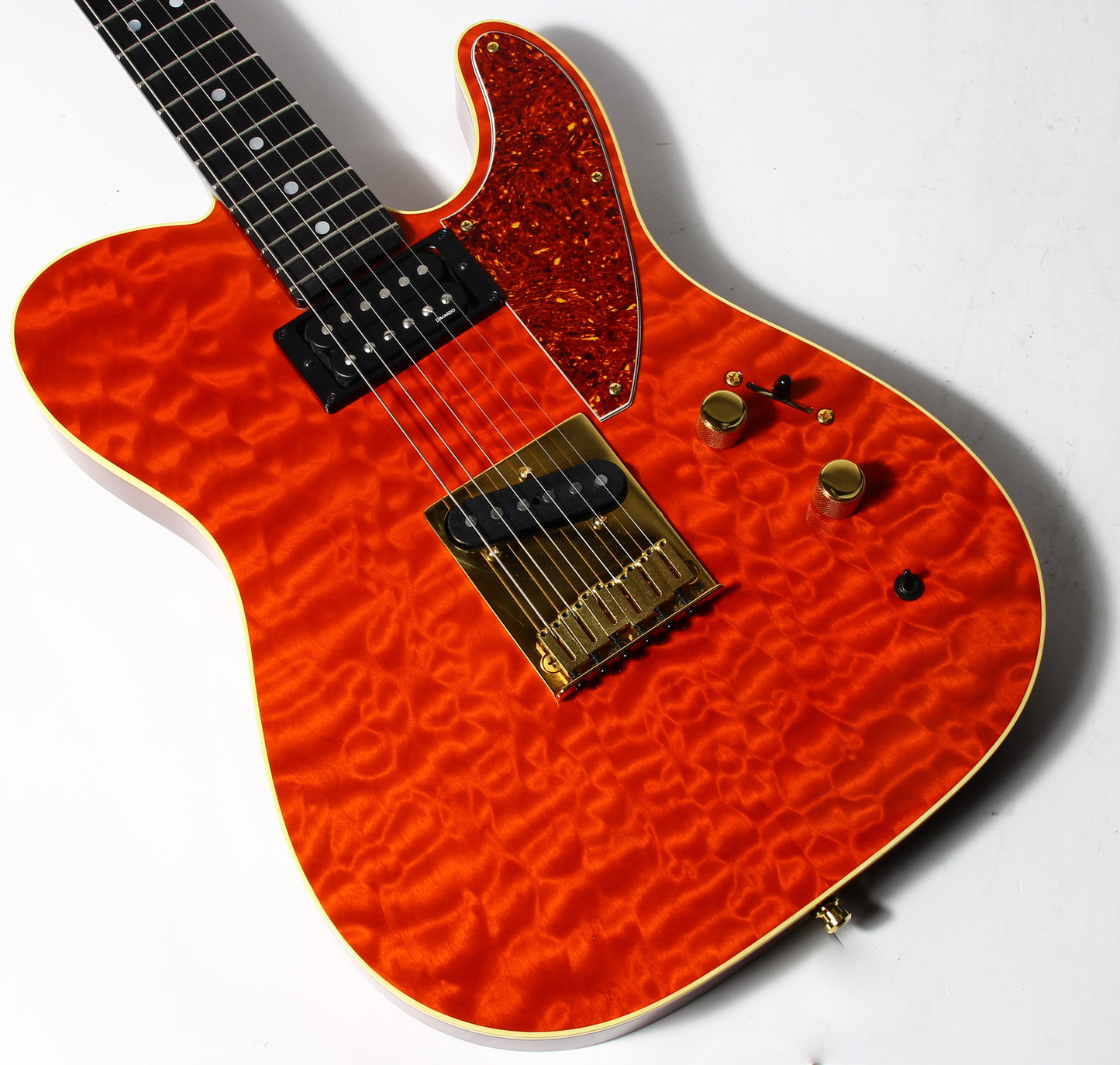 1992 Fender Custom Shop Set Neck Country Artist Telecaster QUILT Sunset Orange Transparent --VERY RARE TELE
