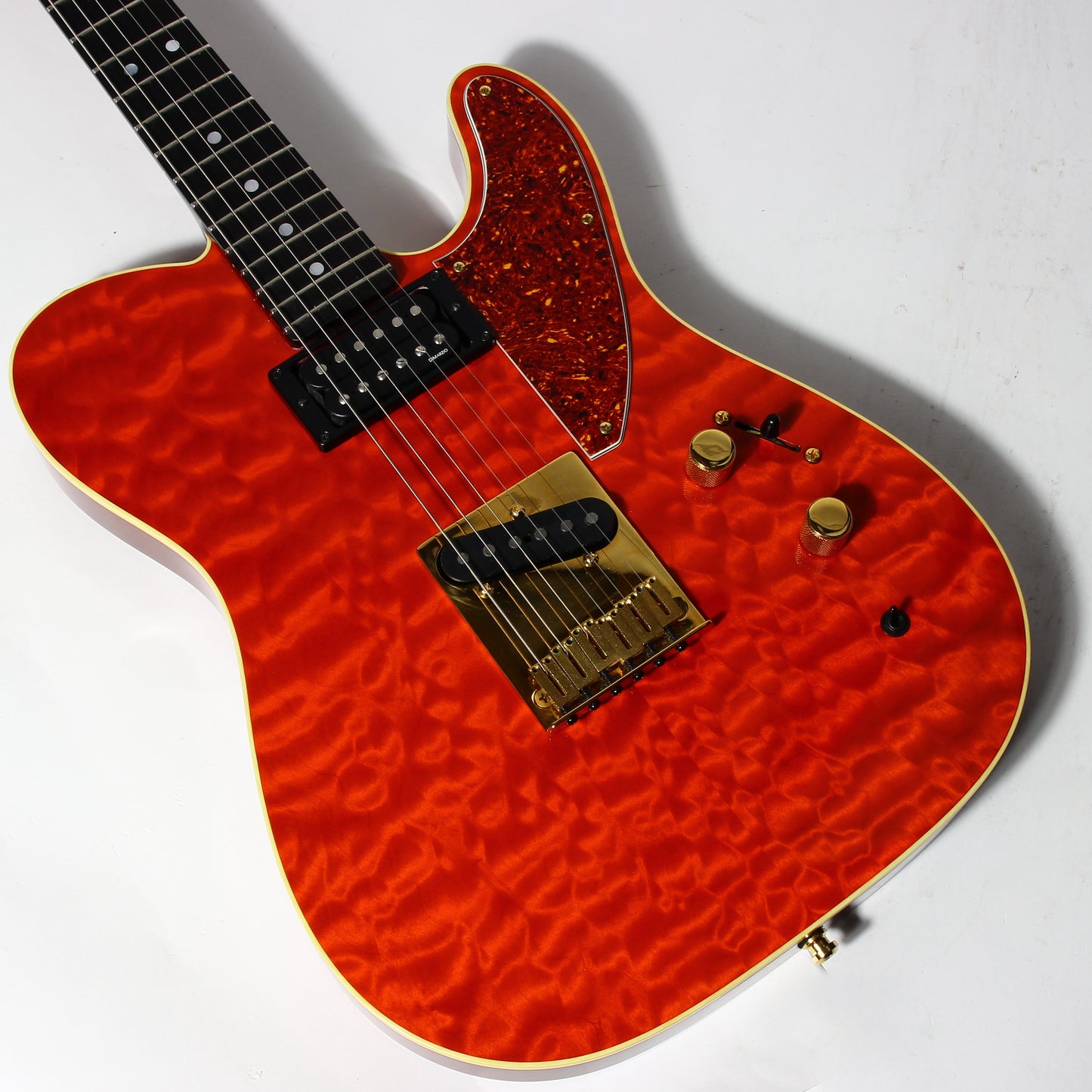 1992 Fender Custom Shop Set Neck Country Artist Telecaster QUILT Sunset Orange Transparent --VERY RARE TELE